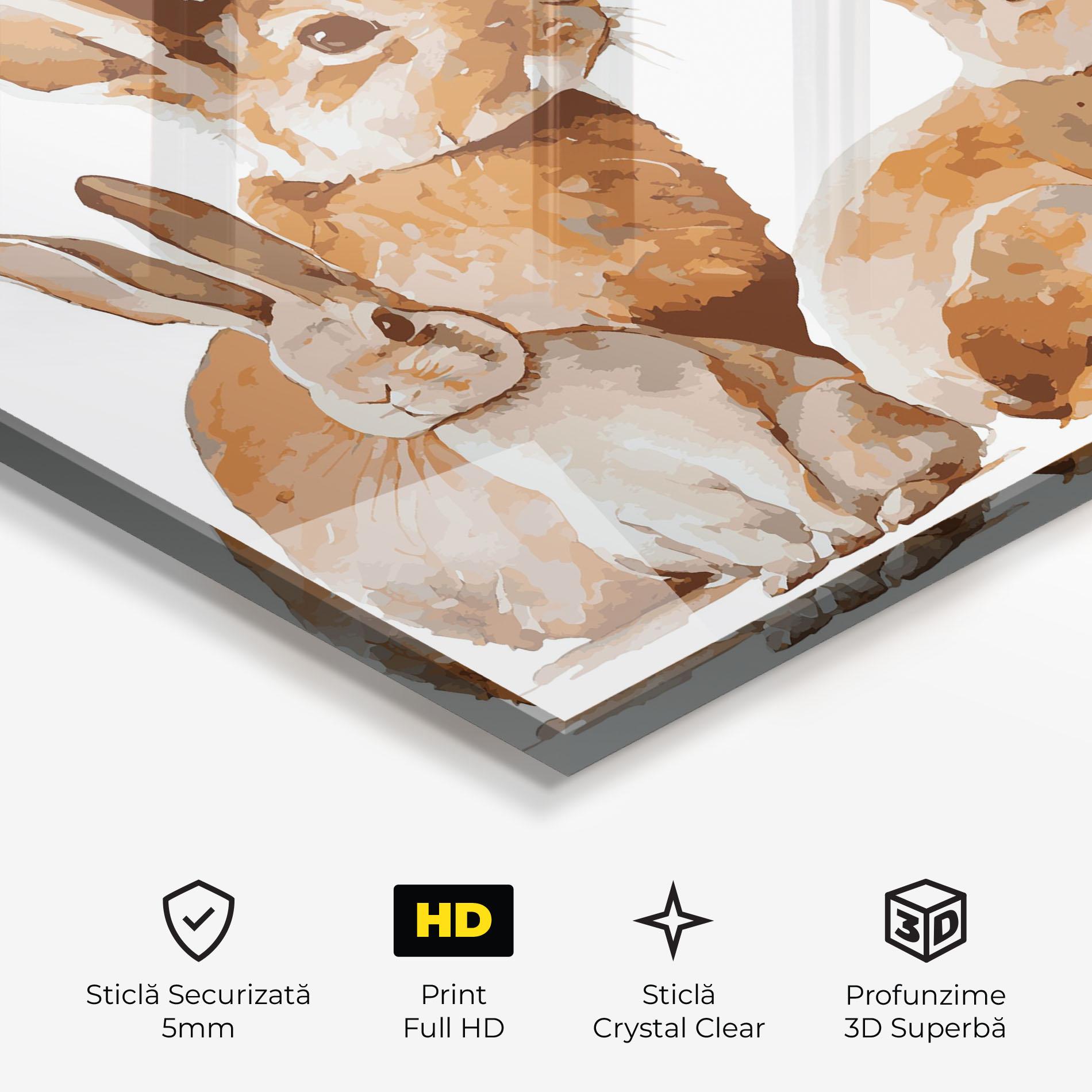 Tablou Sticla Family Rabbit mockup 3
