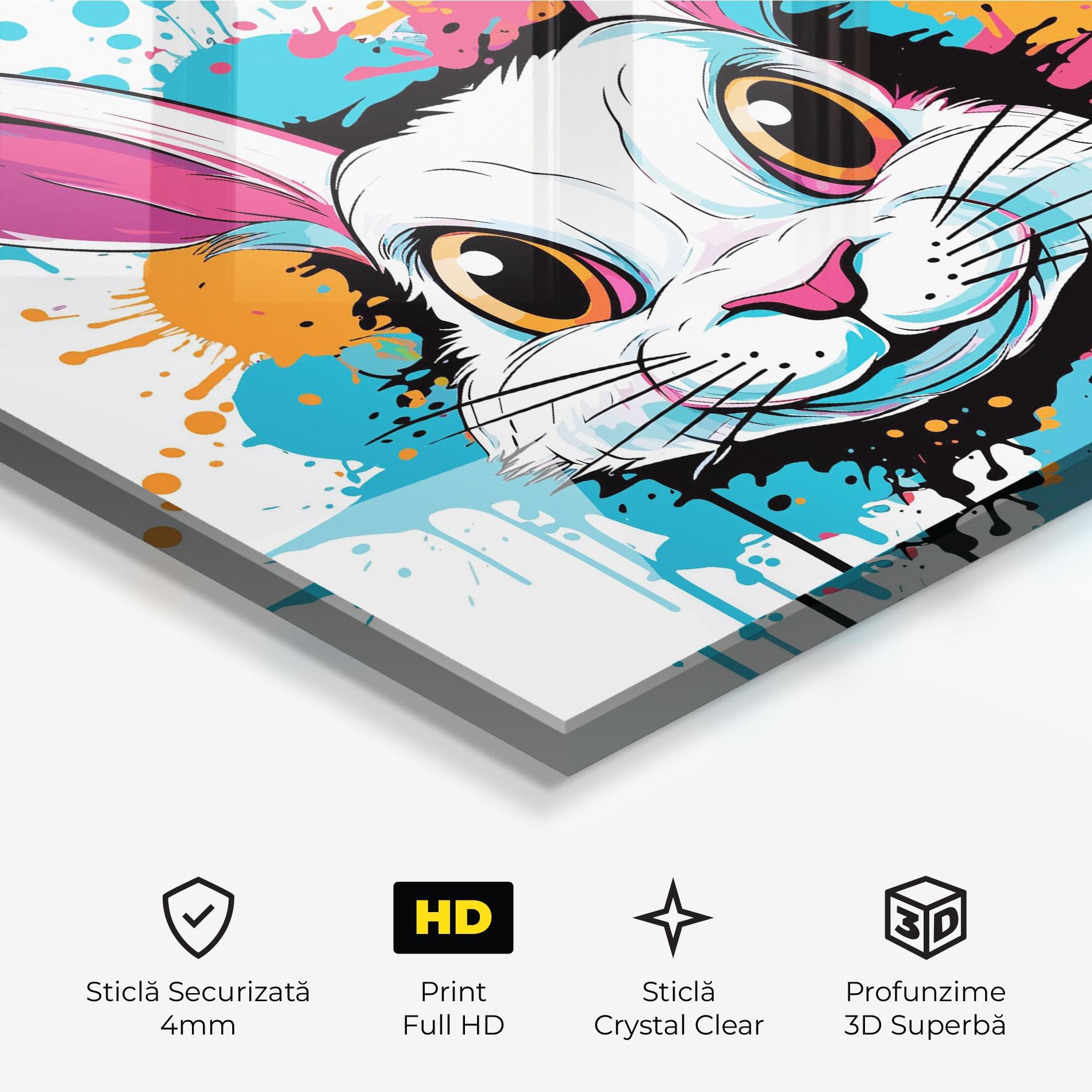 Tablou Sticla Angry Bunny mockup 3