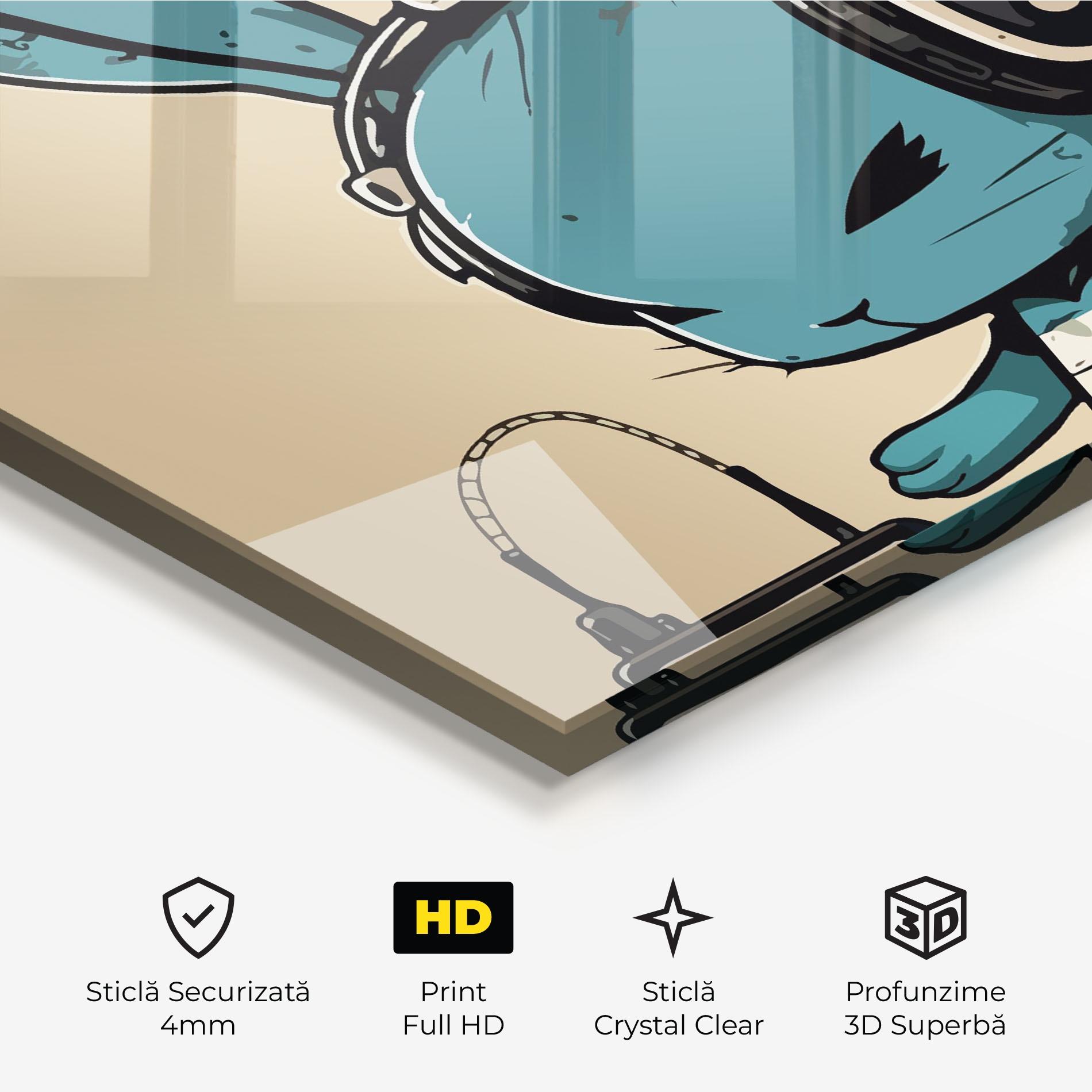 Tablou Sticla Blue Baby Bunny mockup 3