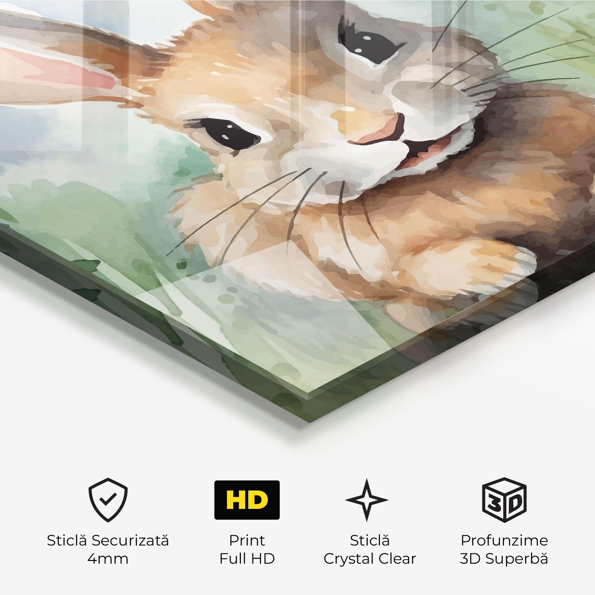 Tablou Sticla Brown Cream Bunny mockup 3