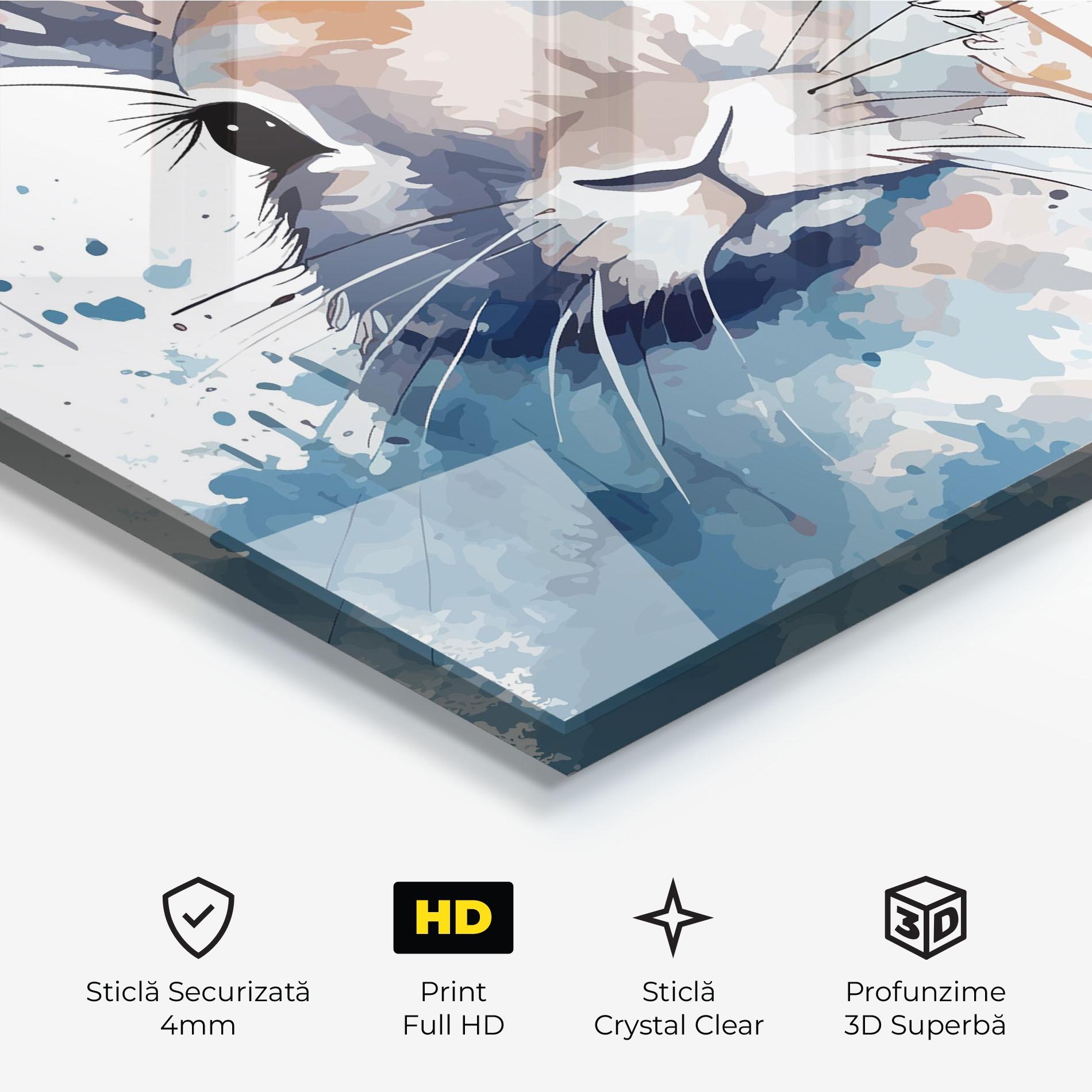 Tablou Sticla Bunny Art Splash mockup 3