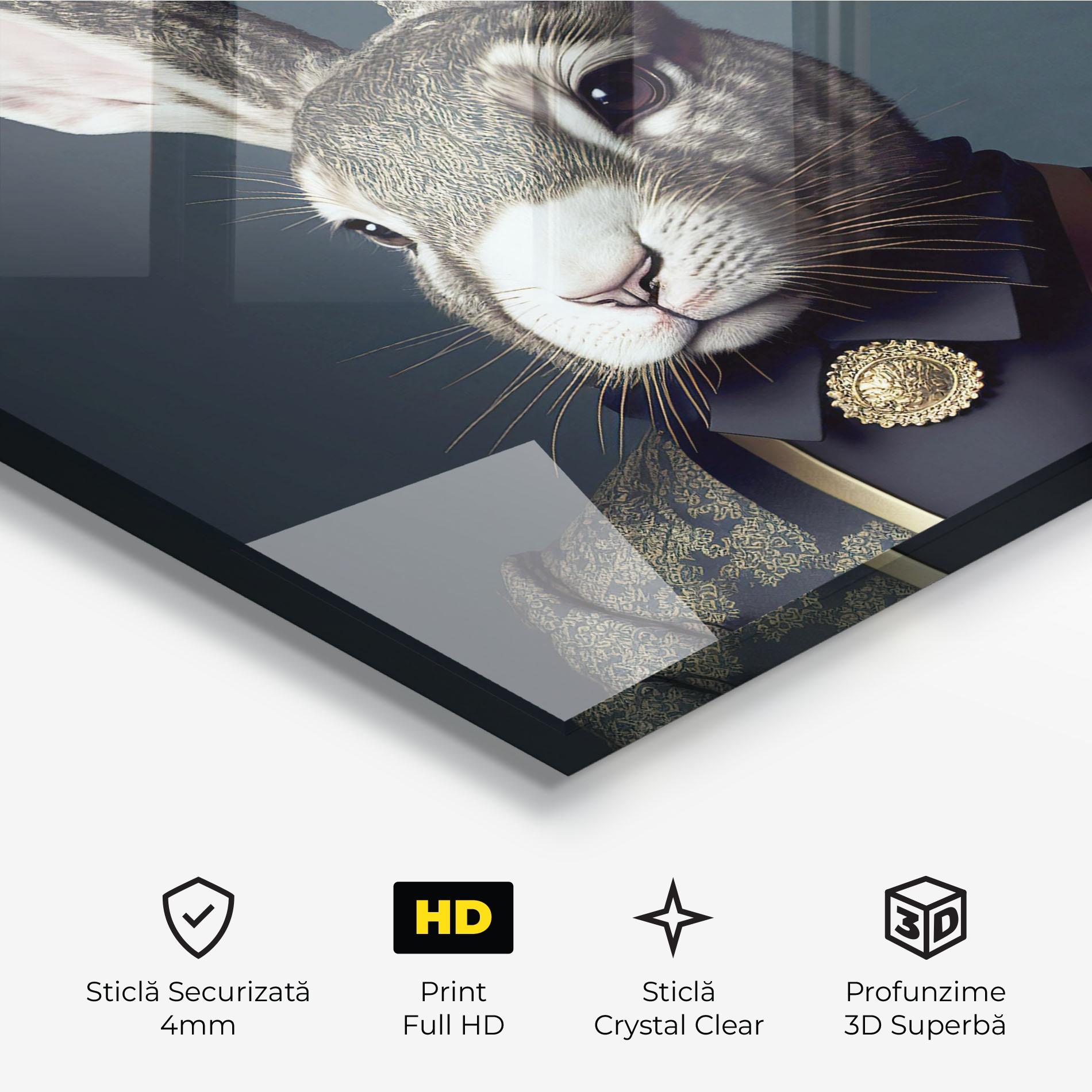 Tablou Sticla Elegant Rabbit mockup 3