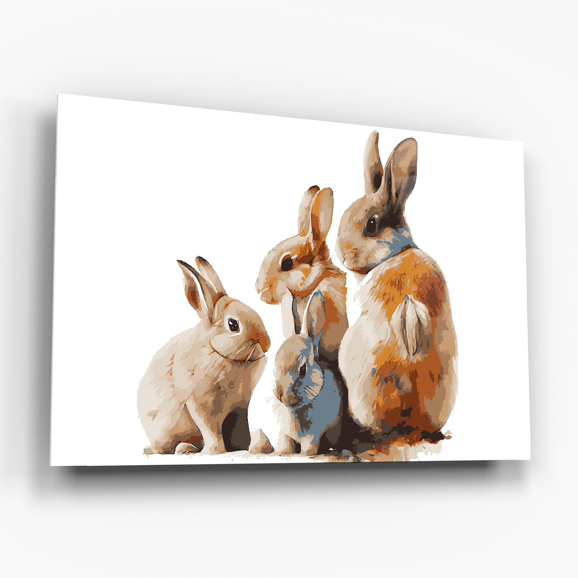 Tablou Sticla Bunny Family mockup 6