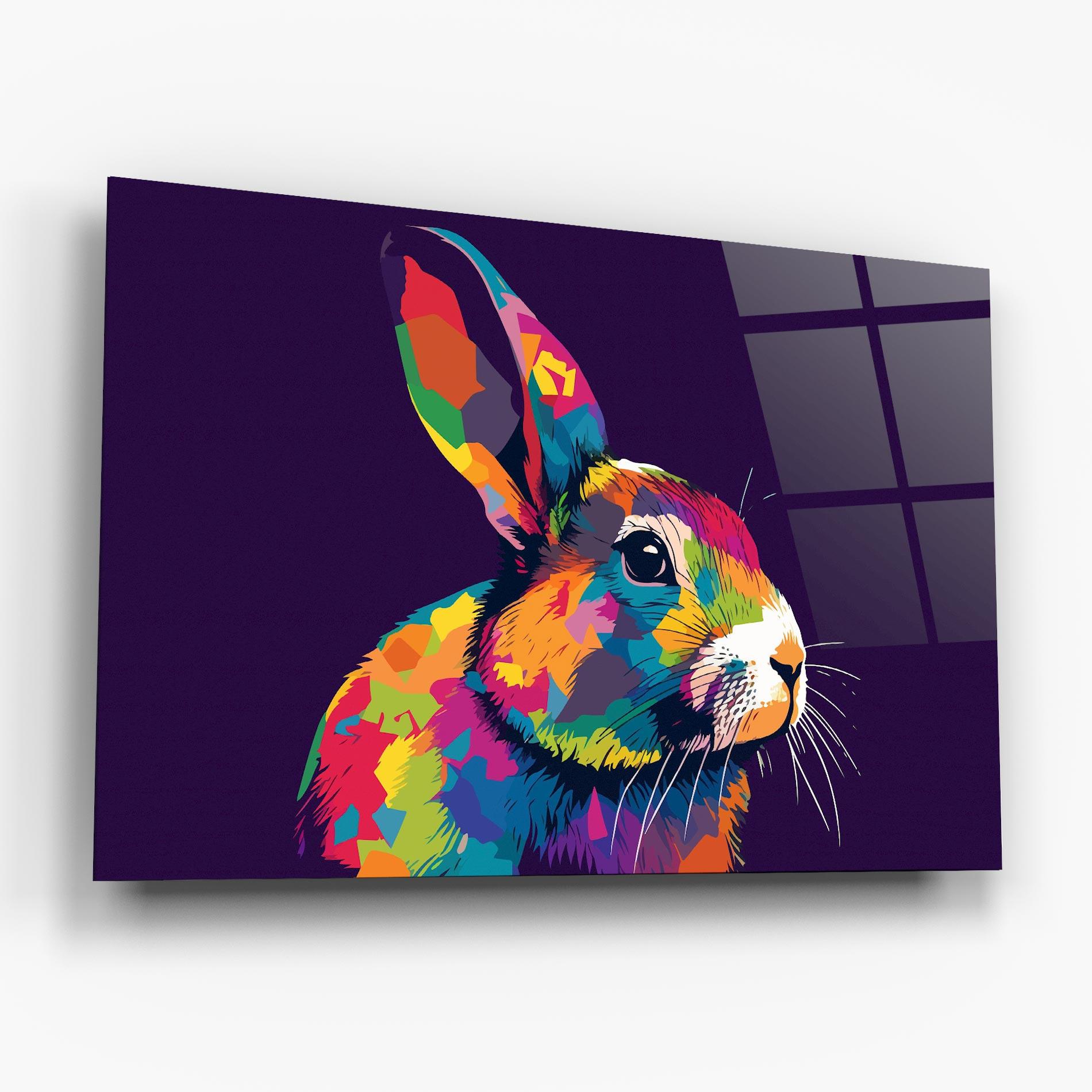 Tablou Sticla Bunny On Purple mockup 6