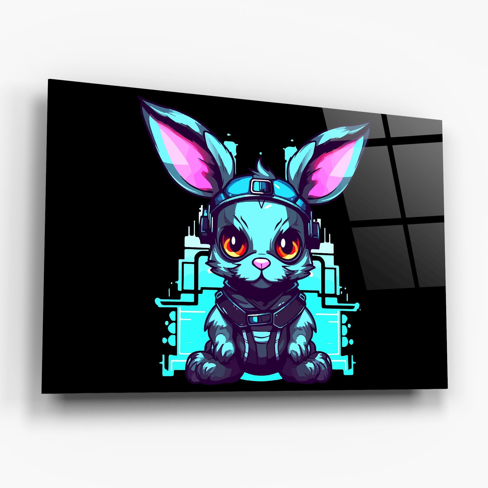 Tablou Sticla Cyberpunk Rabbit mockup 6