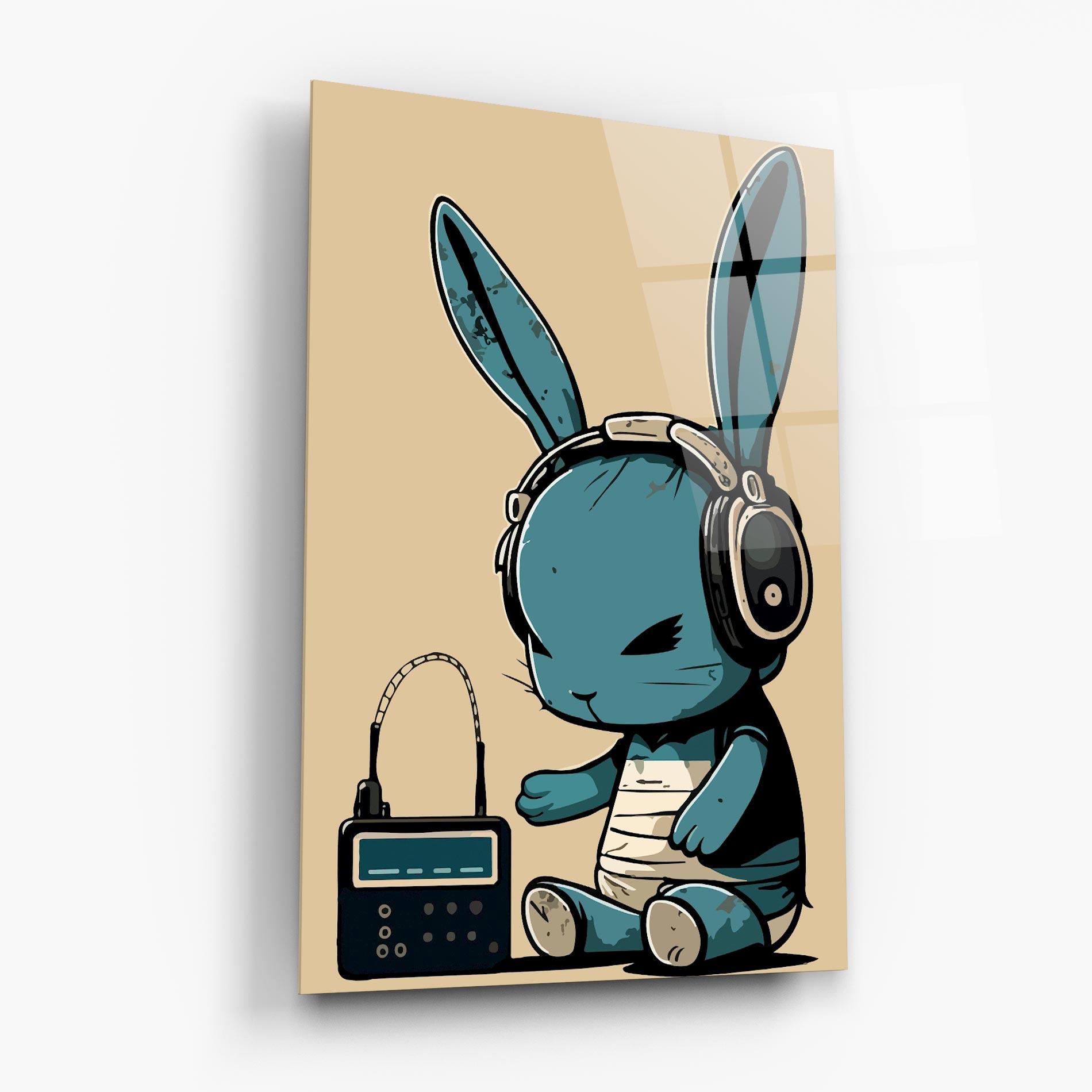 Tablou Sticla Blue Baby Bunny mockup 6