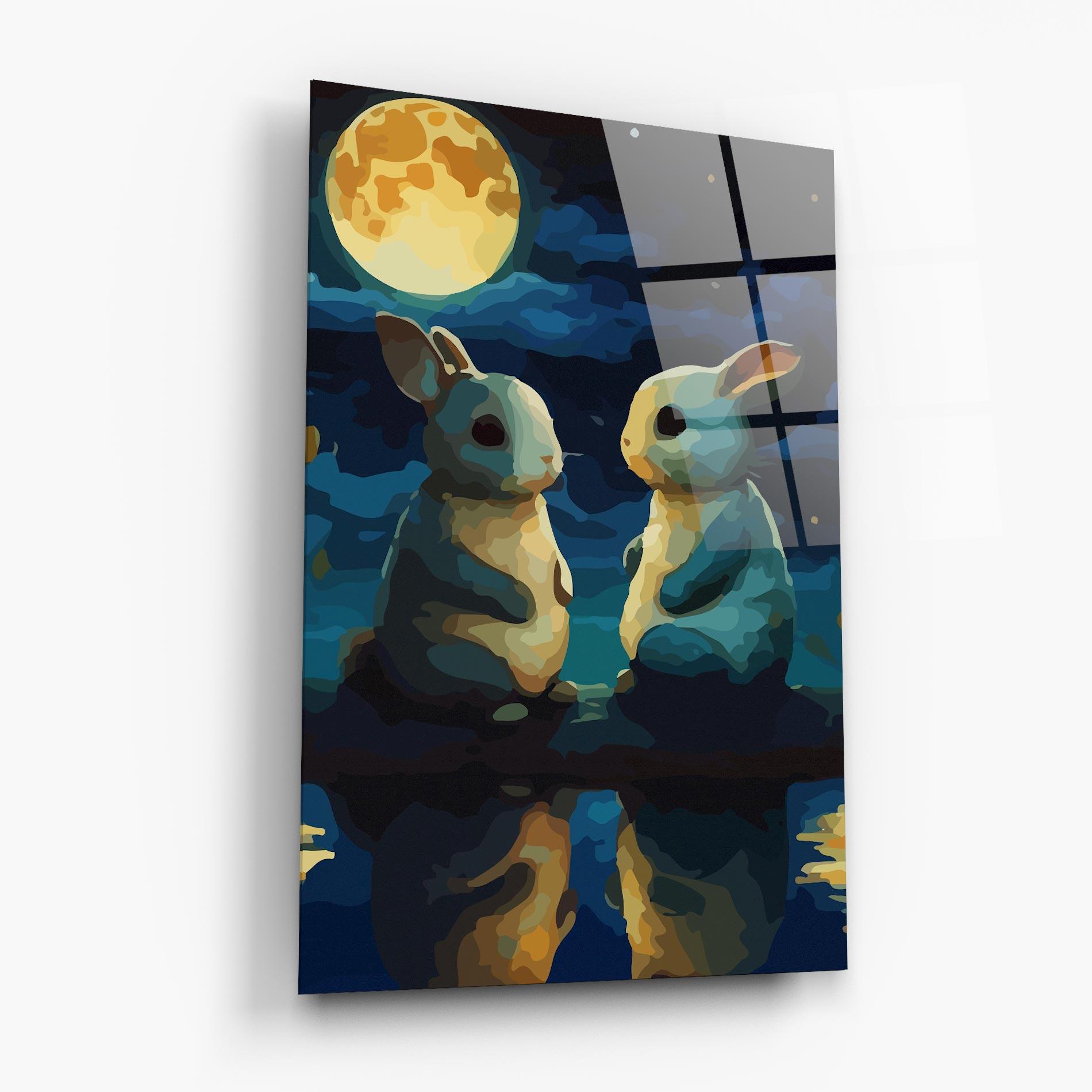 Tablou Sticla Full Moon Bunny mockup 6