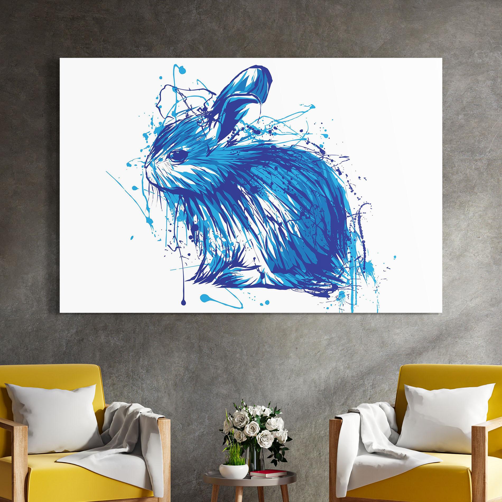 Tablou Sticla Blue Bunny mockup 4