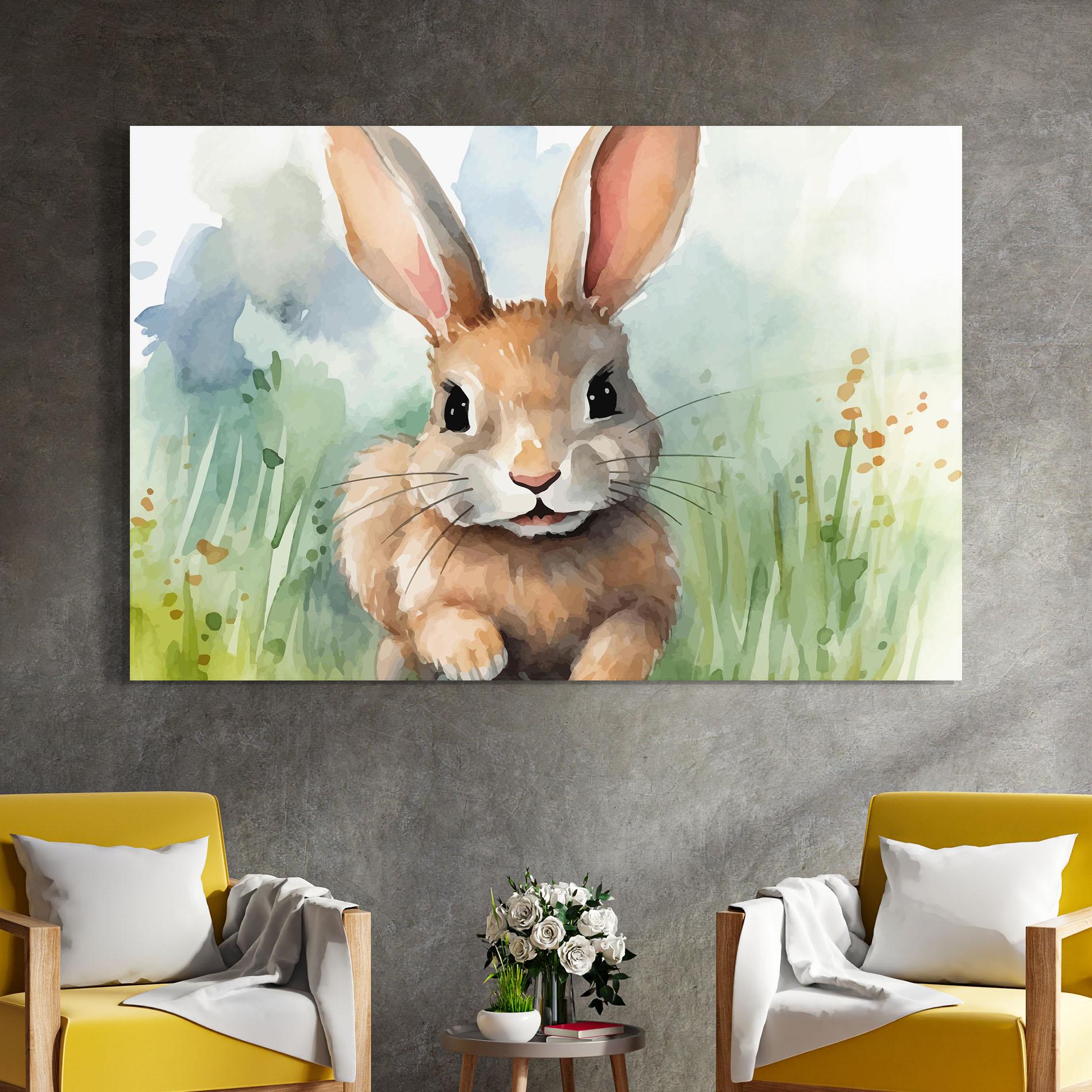 Tablou Sticla Brown Cream Bunny mockup 4