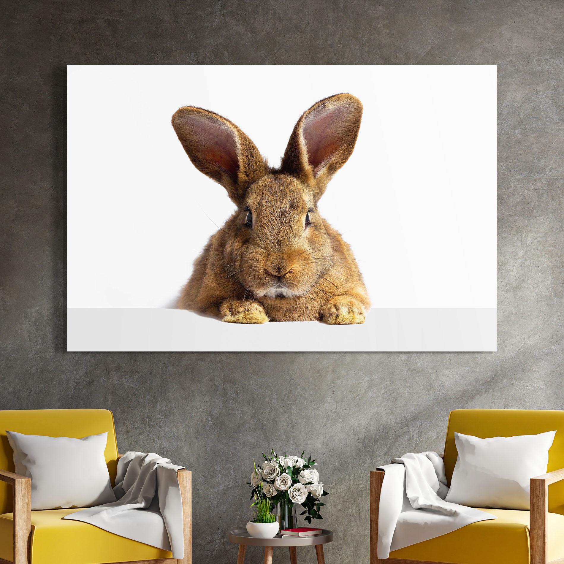 Tablou Sticla Brown Cute Bunny mockup 4
