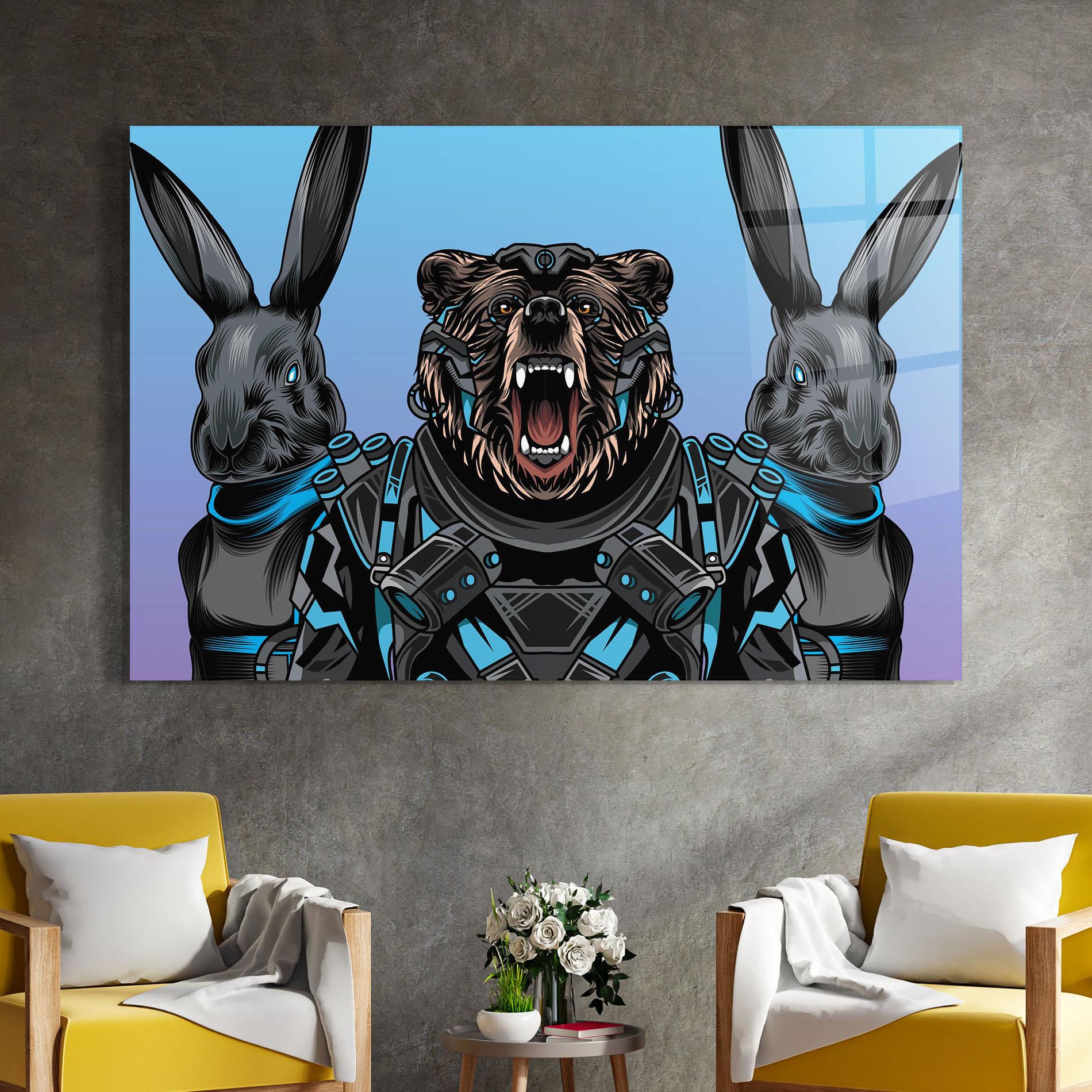 Tablou Sticla Bunny Bear mockup 4