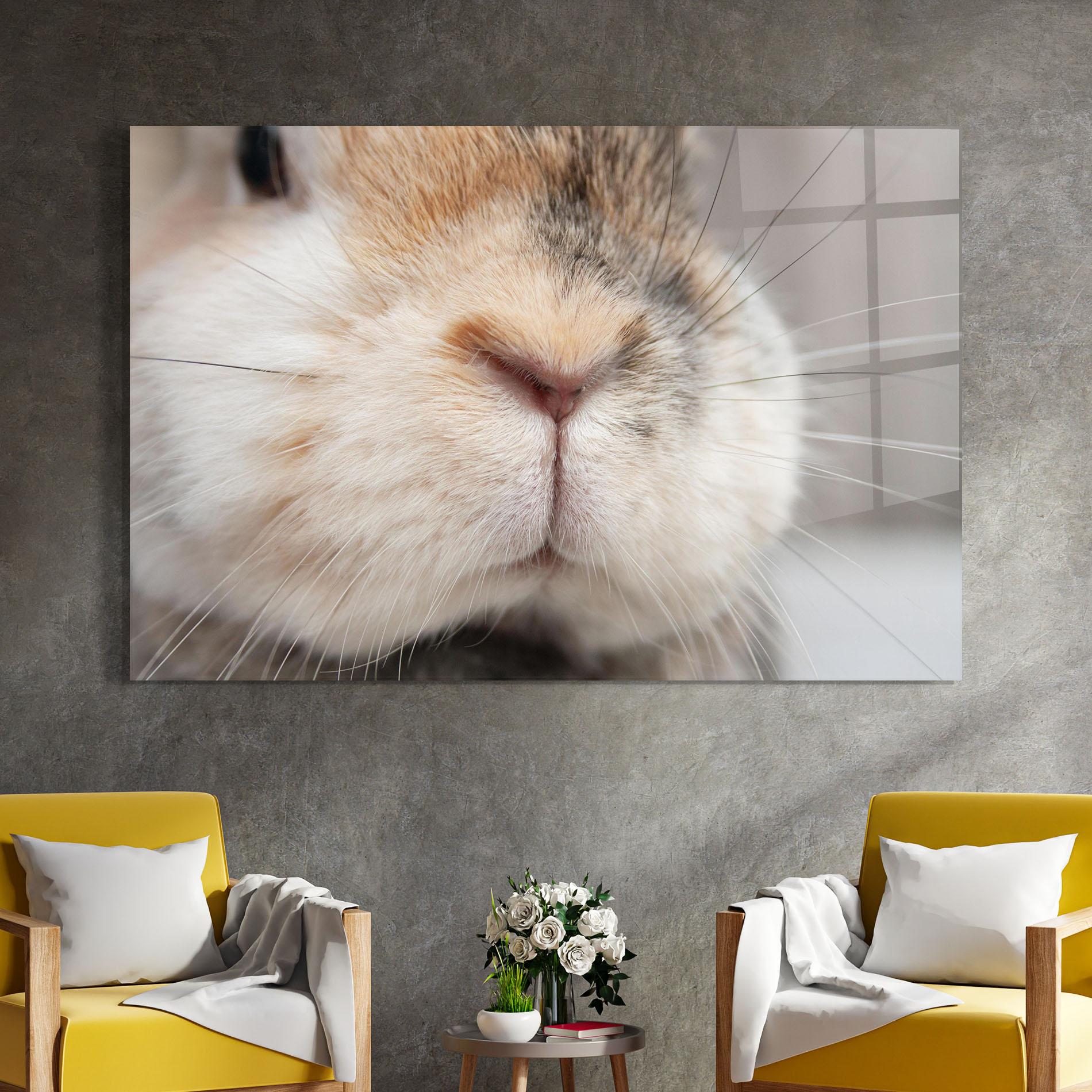 Tablou Sticla Close Up Bunny mockup 4