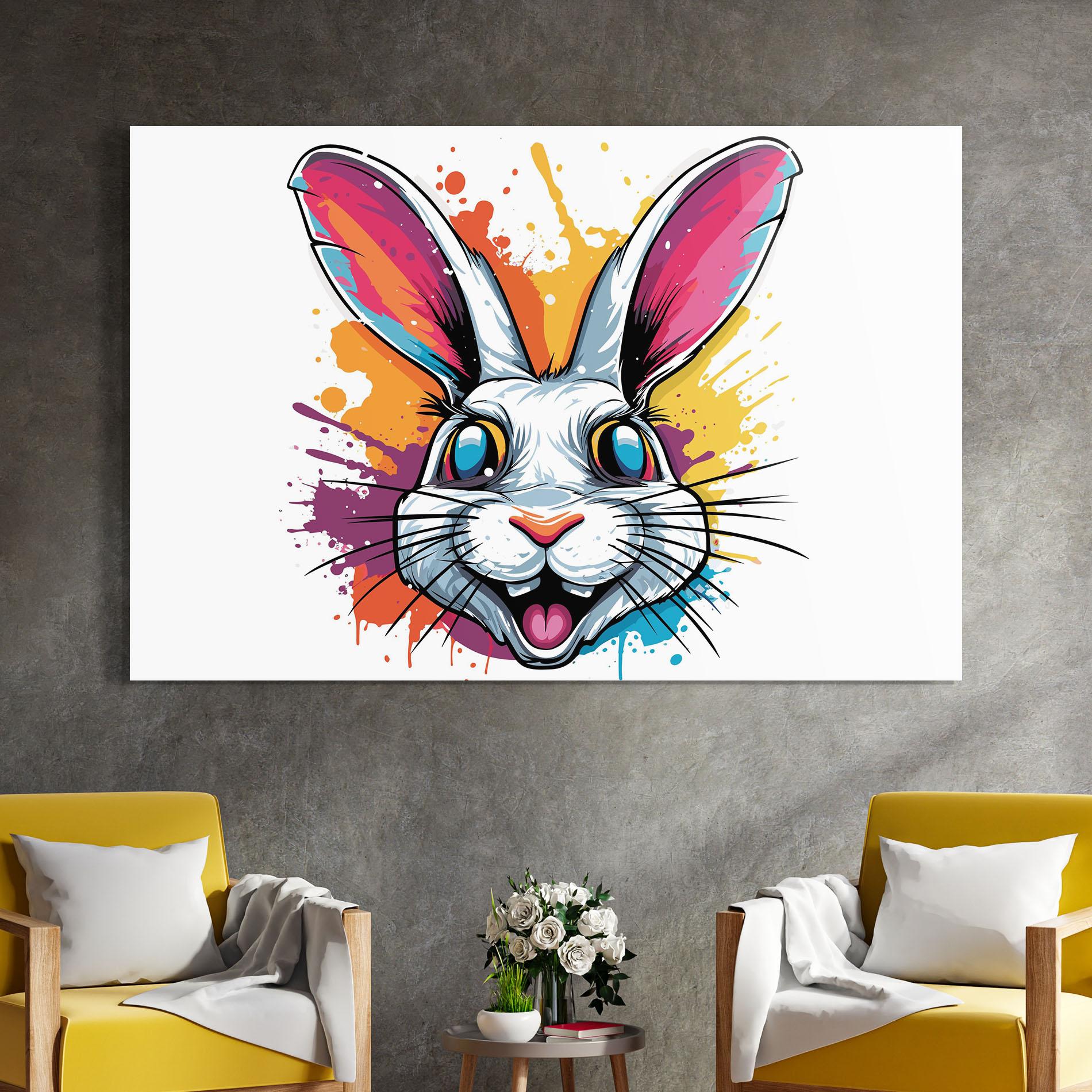 Tablou Sticla Crazy Bunny mockup 4