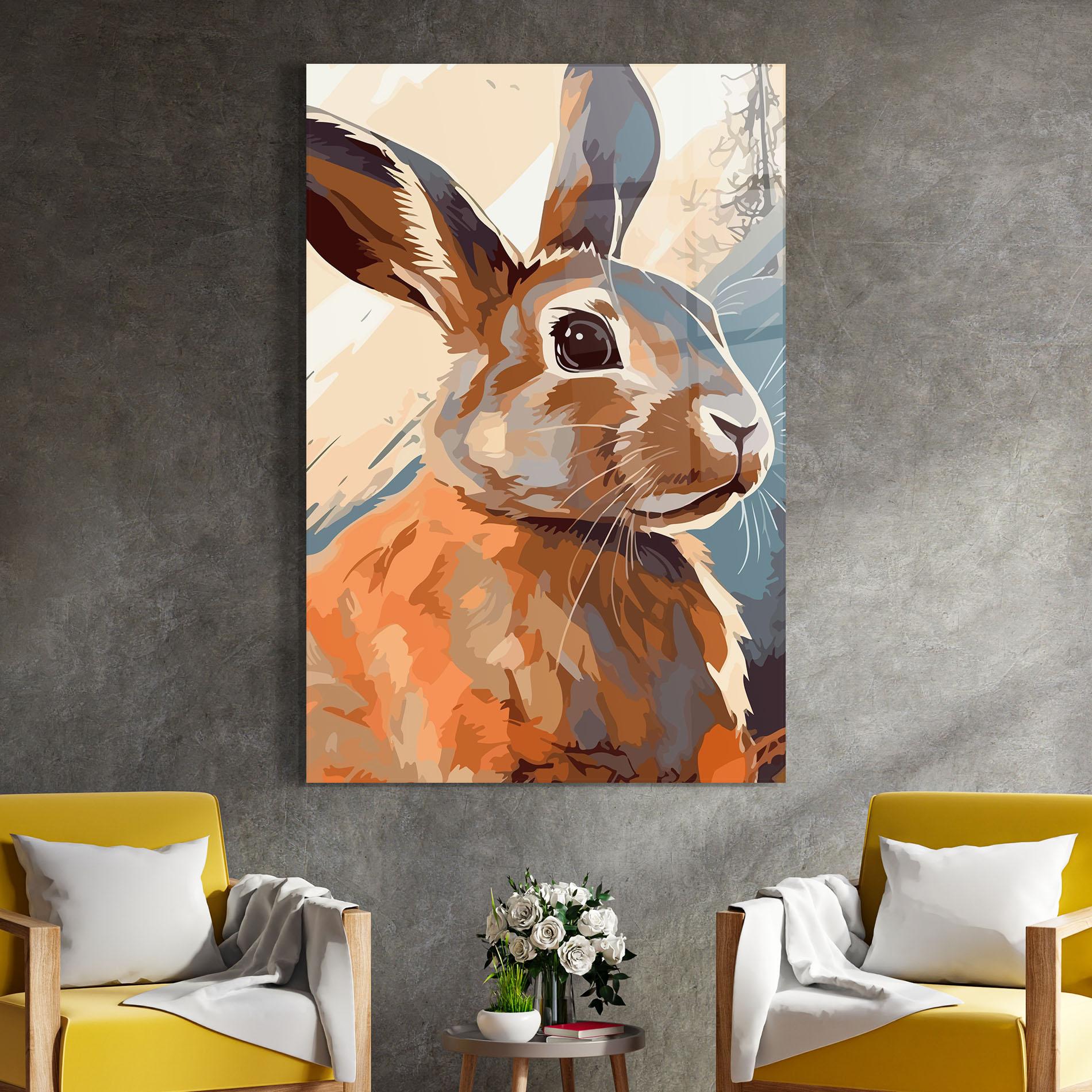 Tablou Sticla Anime Rabbit mockup 4