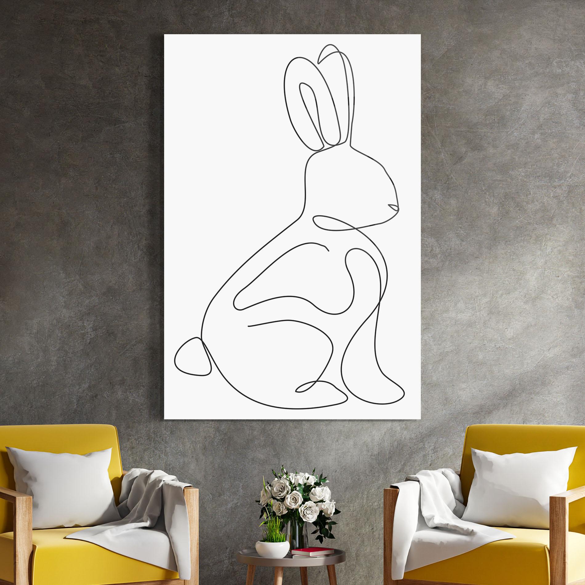 Tablou Sticla Cute Rabbit mockup 4