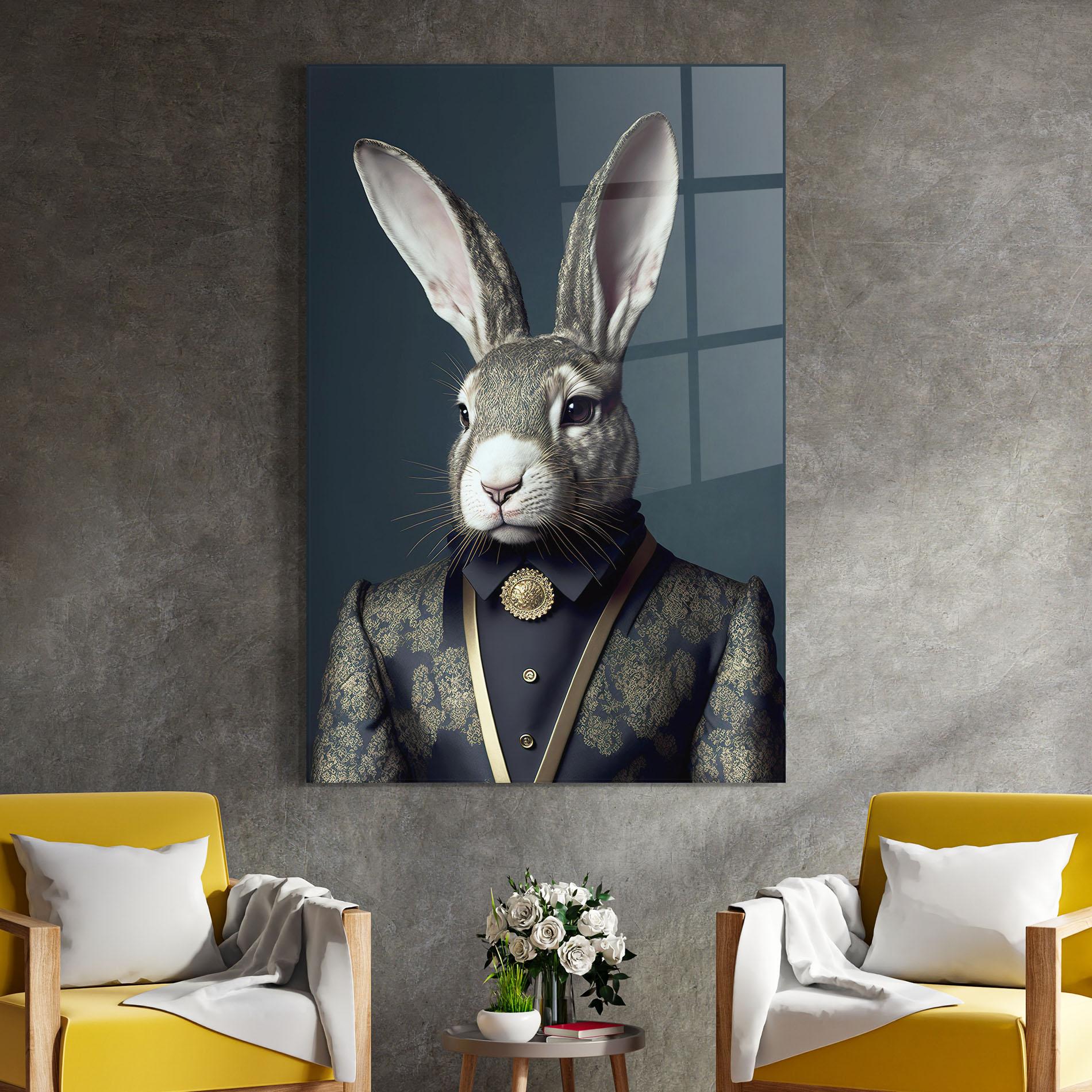 Tablou Sticla Elegant Rabbit mockup 4