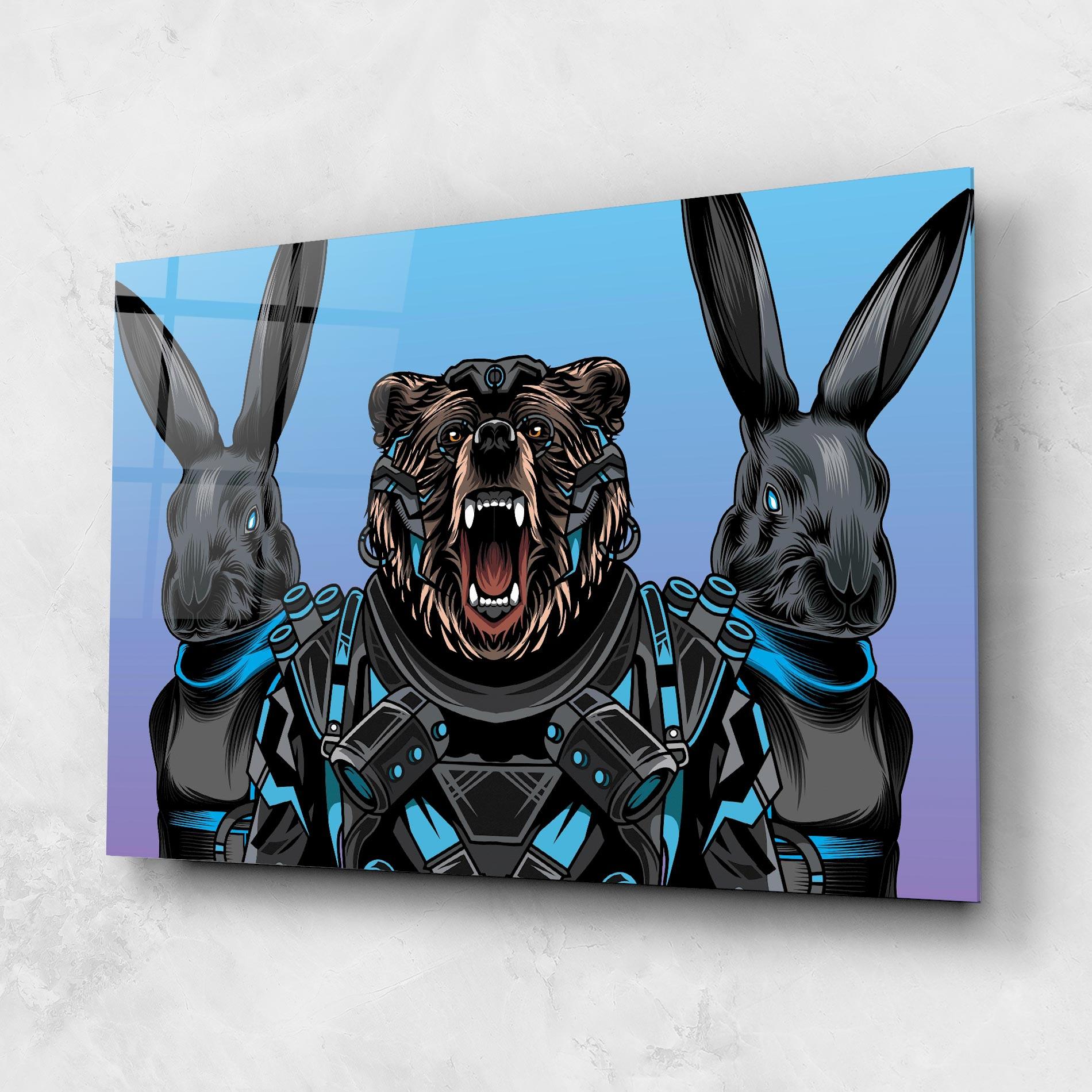 Tablou Sticla Bunny Bear mockup 1