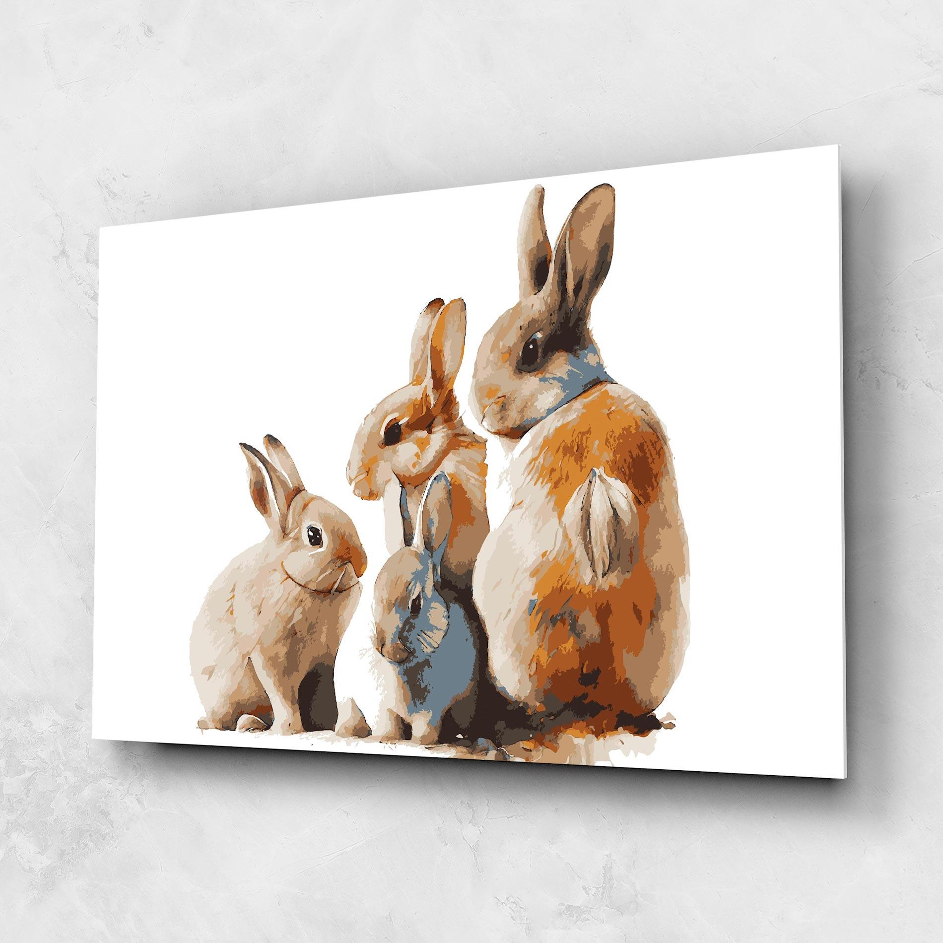 Tablou Sticla Bunny Family mockup 1