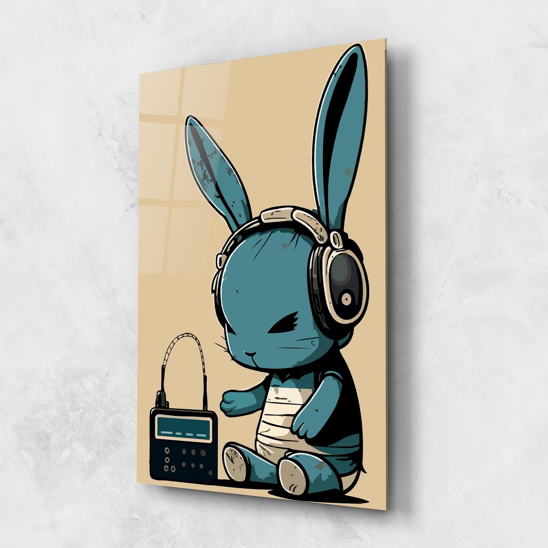 Tablou Sticla Blue Baby Bunny mockup 1