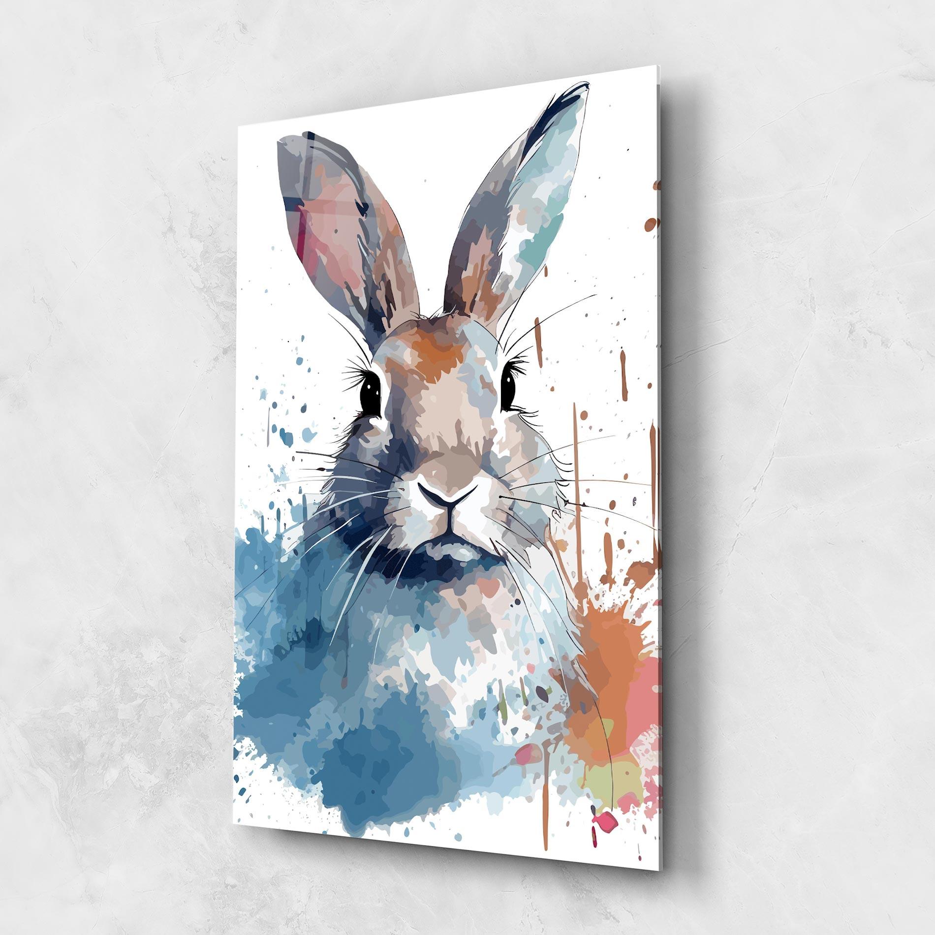 Tablou Sticla Bunny Art Splash mockup 1