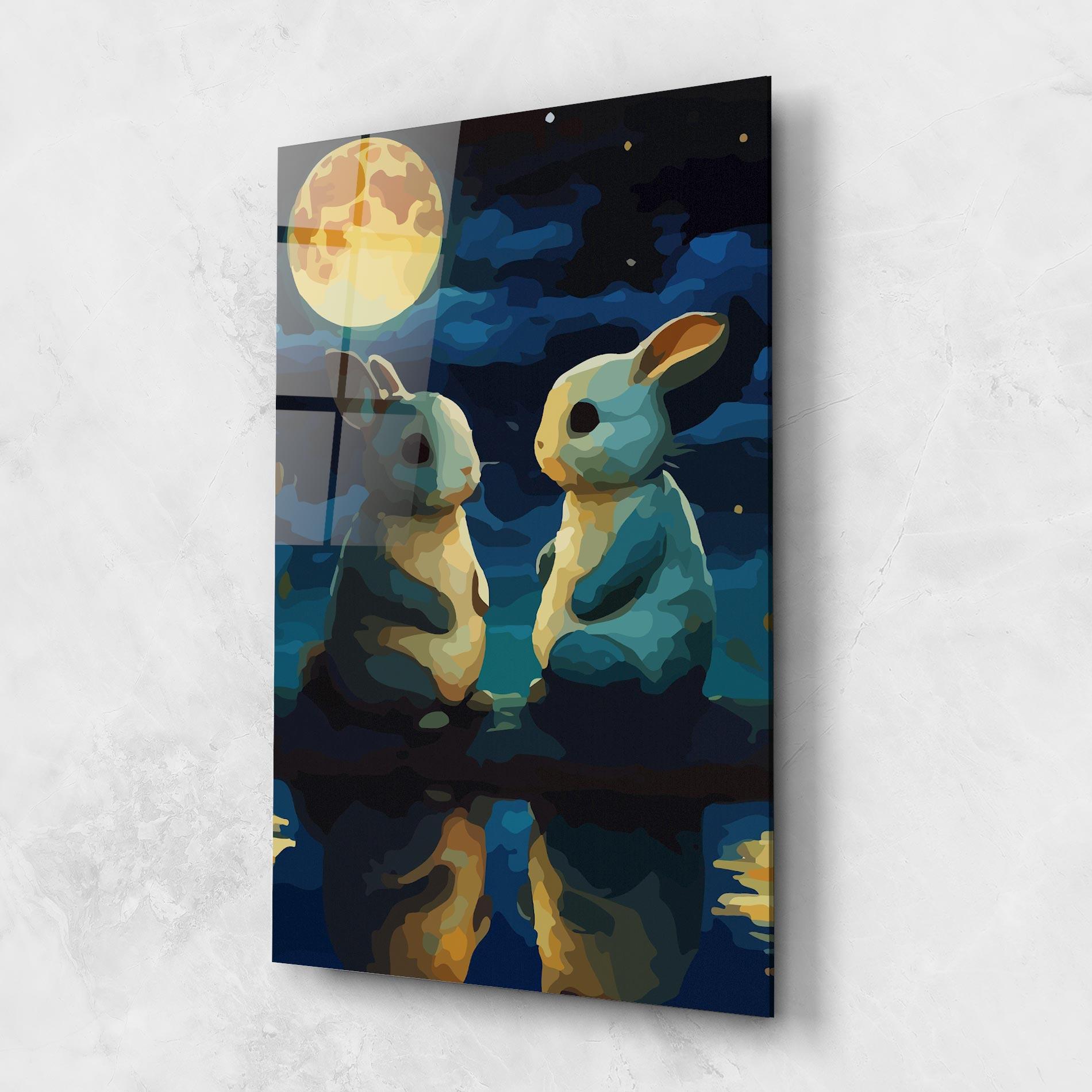 Tablou Sticla Full Moon Bunny mockup 1
