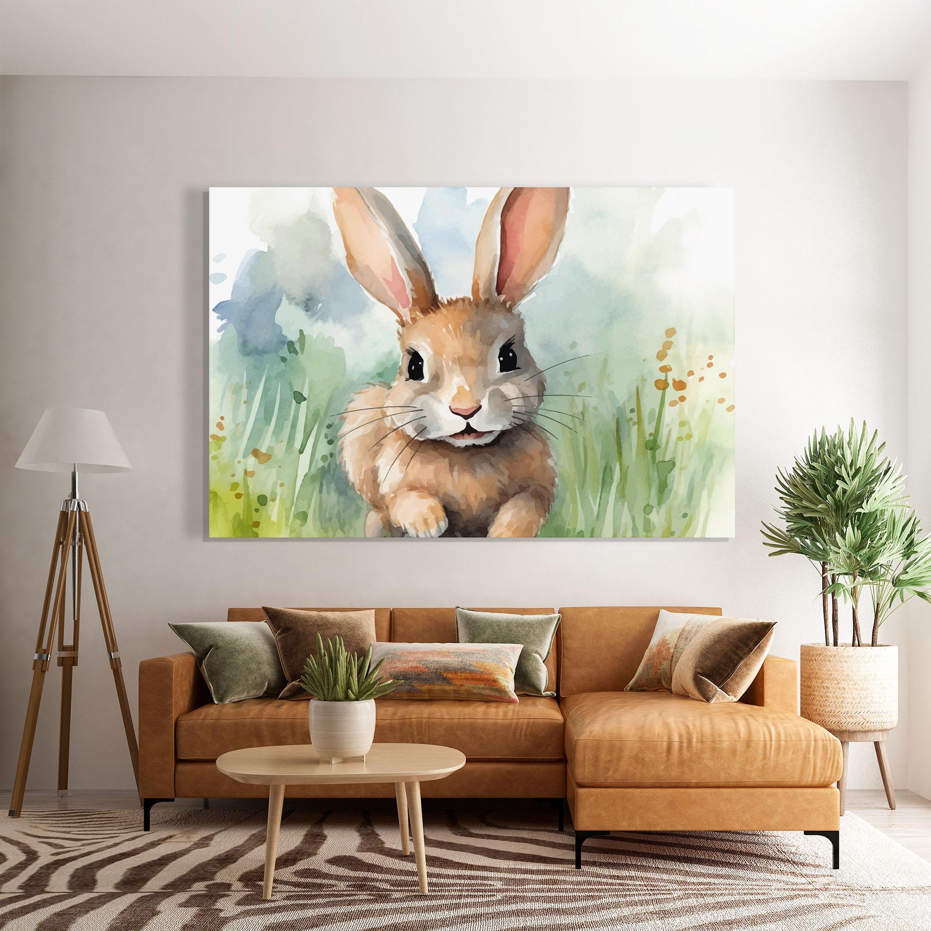 Tablou Sticla Brown Cream Bunny mockup 7