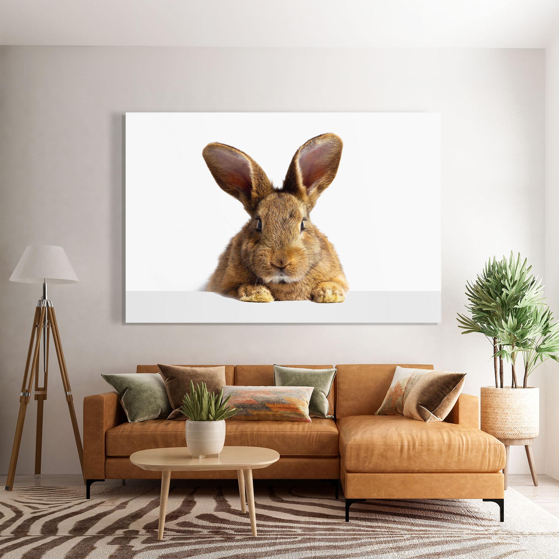 Tablou Sticla Brown Cute Bunny mockup 7