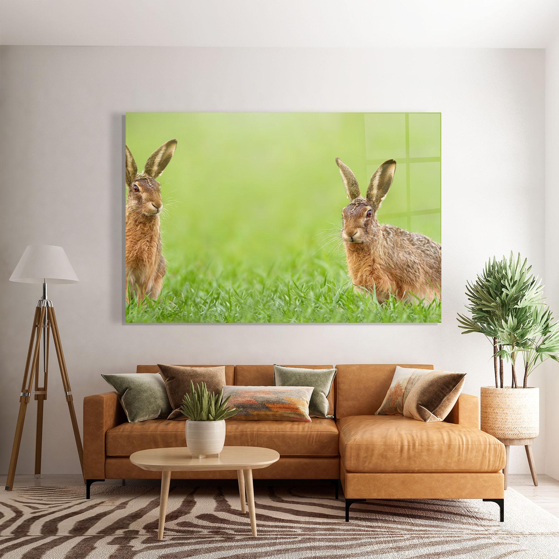 Tablou Sticla Brown Hares mockup 7