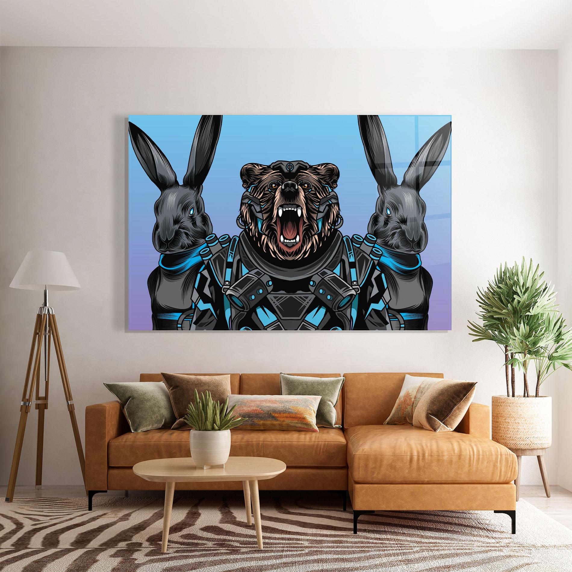 Tablou Sticla Bunny Bear mockup 7