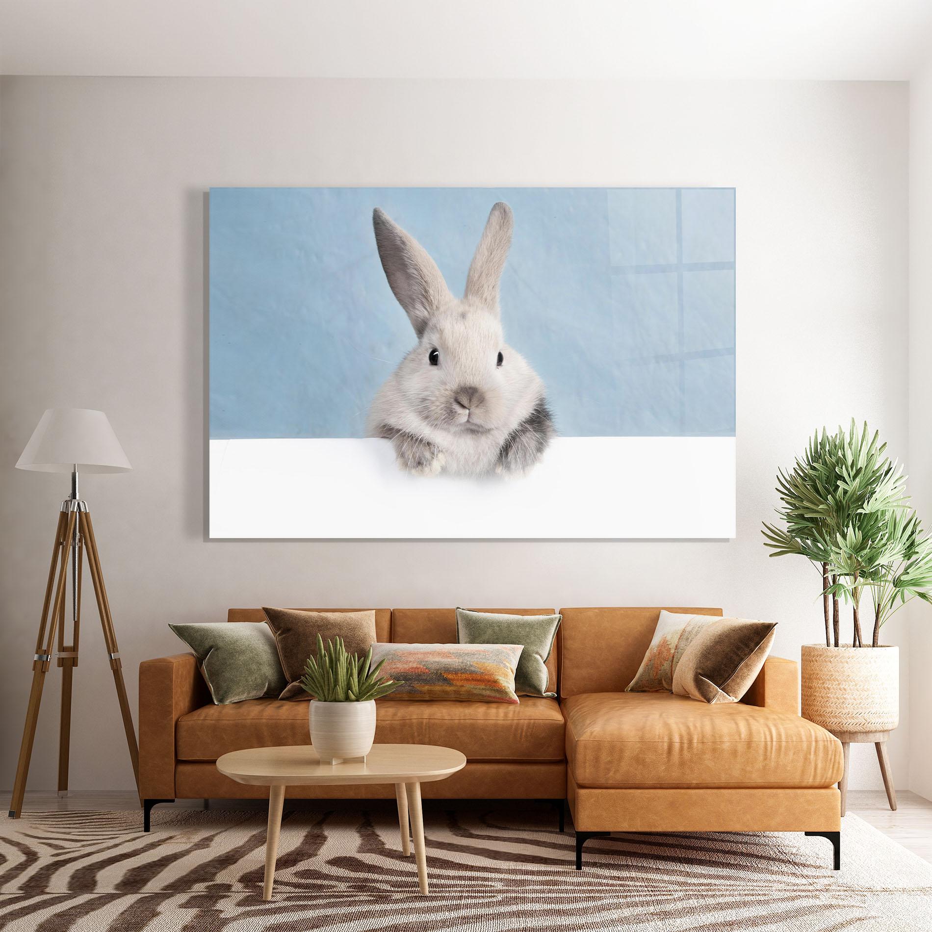 Tablou Sticla Cream Bunny mockup 7
