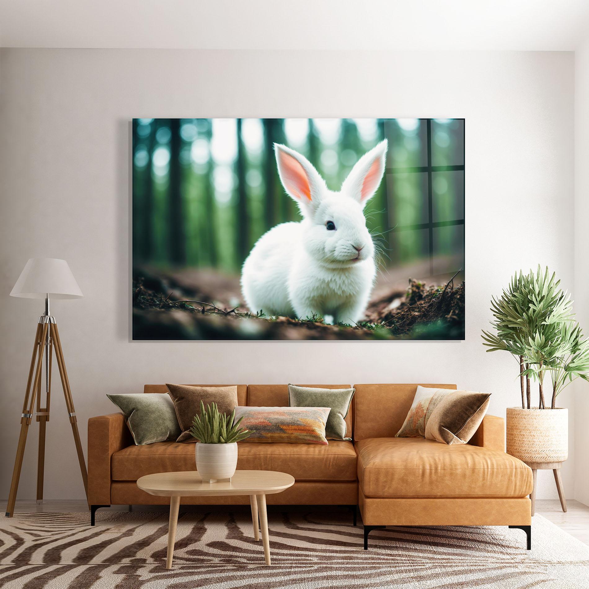 Tablou Sticla Forest Bunny mockup 7