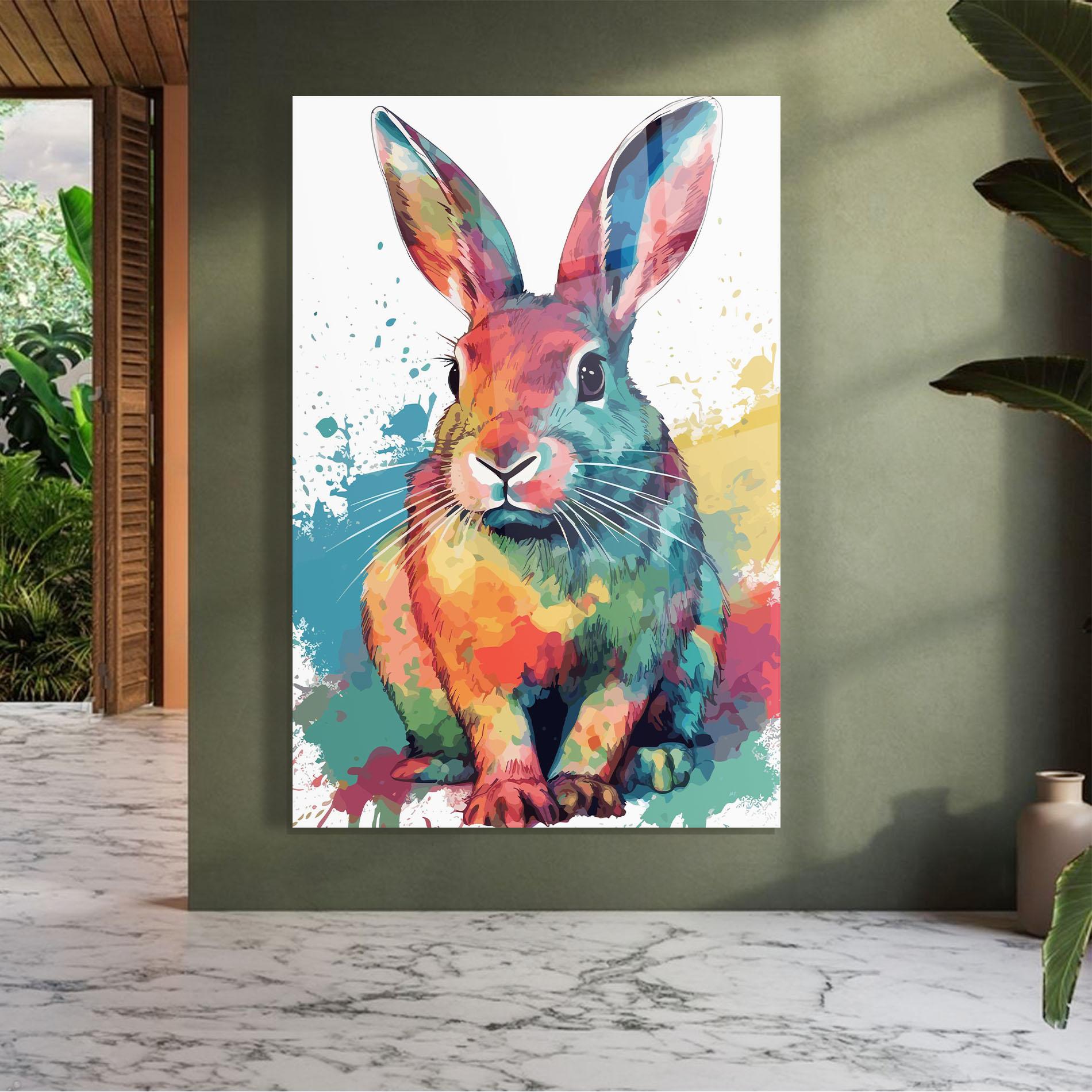Tablou Sticla Brush Rabbit mockup 7