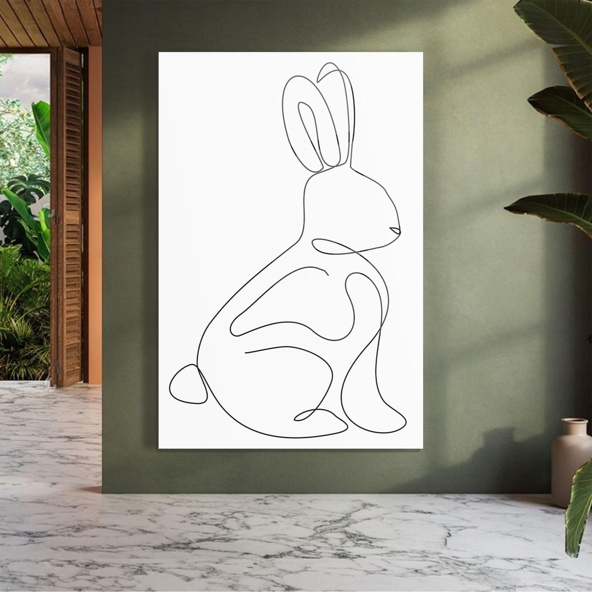 Tablou Sticla Cute Rabbit mockup 7