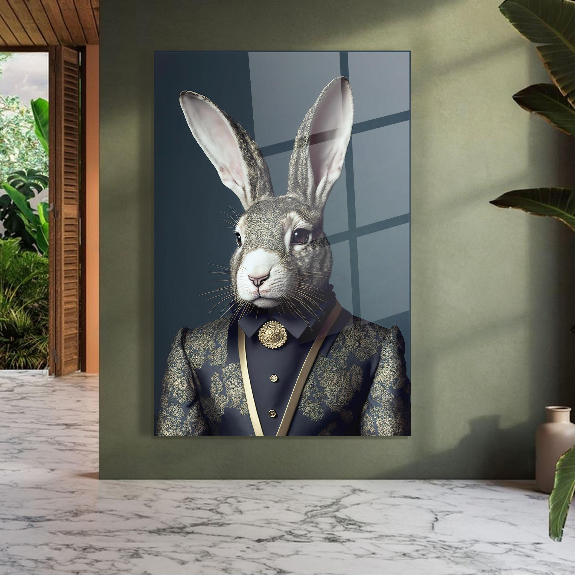 Tablou Sticla Elegant Rabbit mockup 7