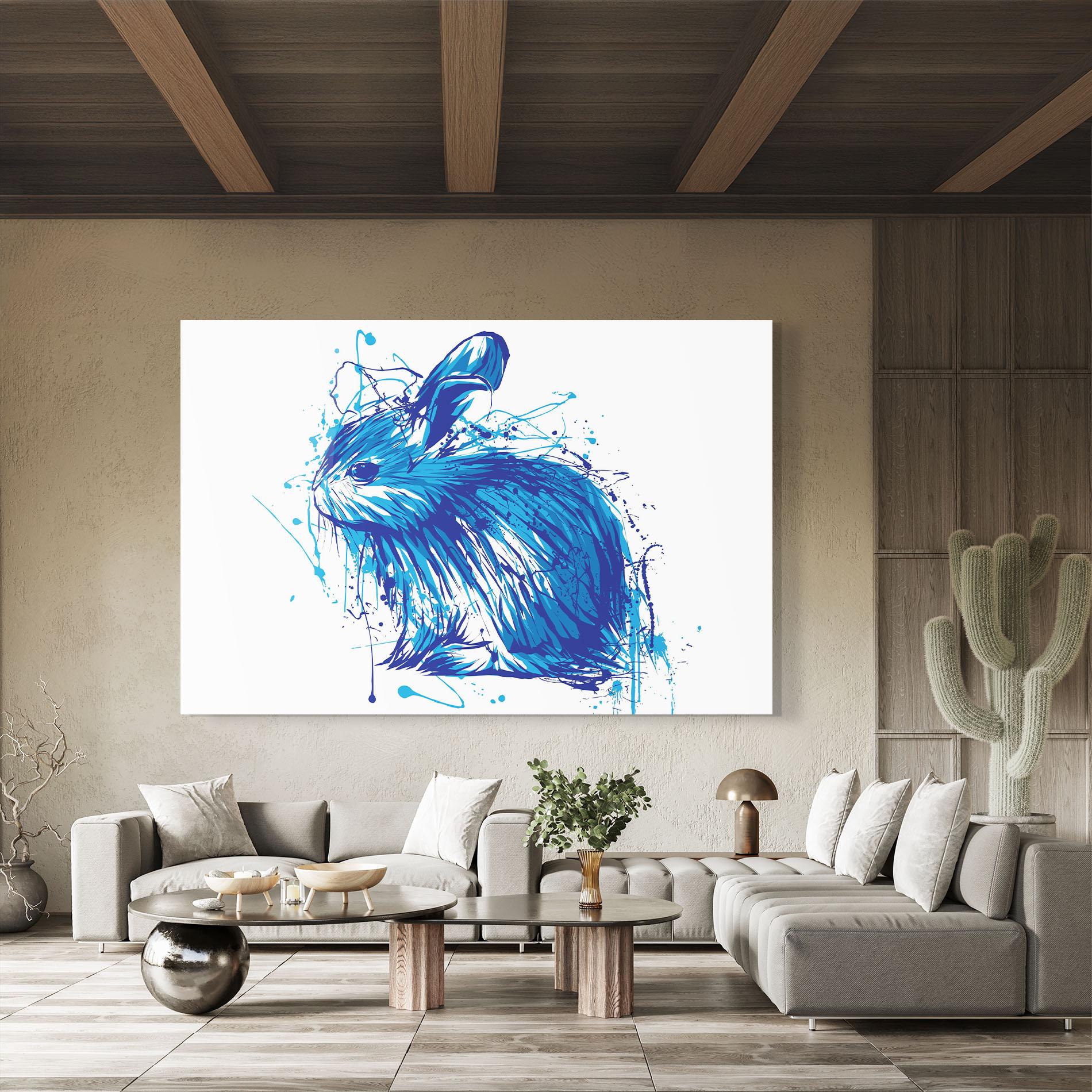 Tablou Sticla Blue Bunny mockup 8