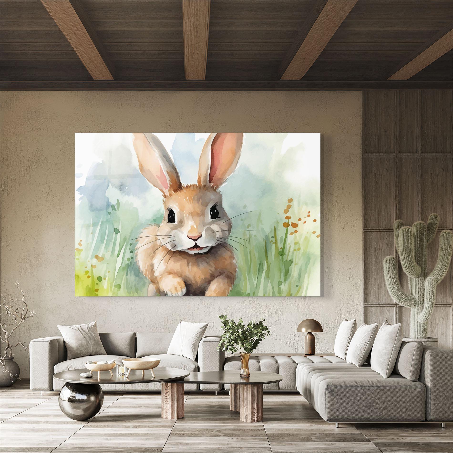 Tablou Sticla Brown Cream Bunny mockup 8
