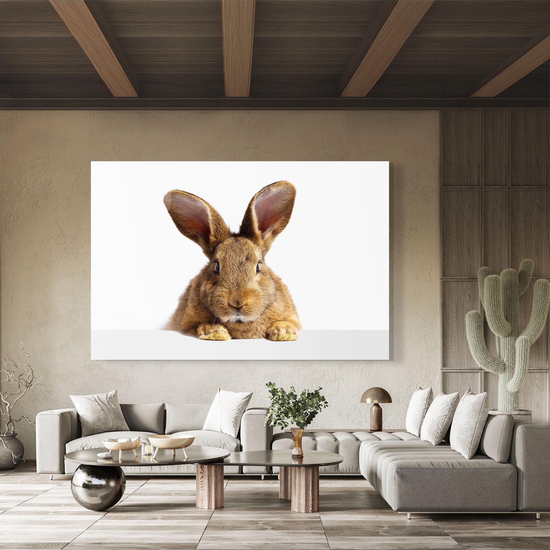 Tablou Sticla Brown Cute Bunny mockup 8