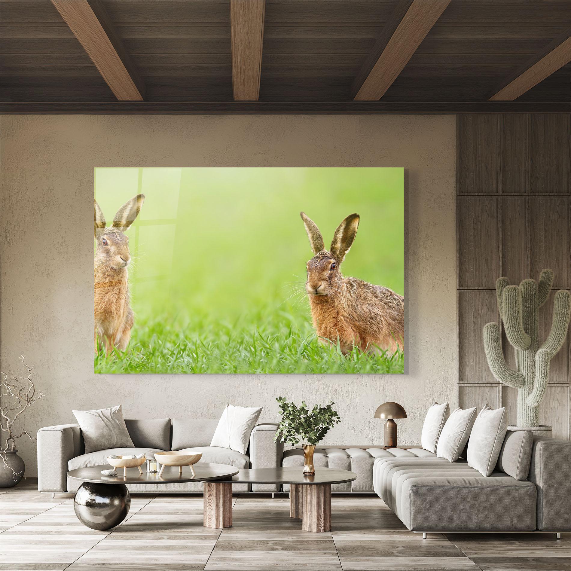 Tablou Sticla Brown Hares mockup 8