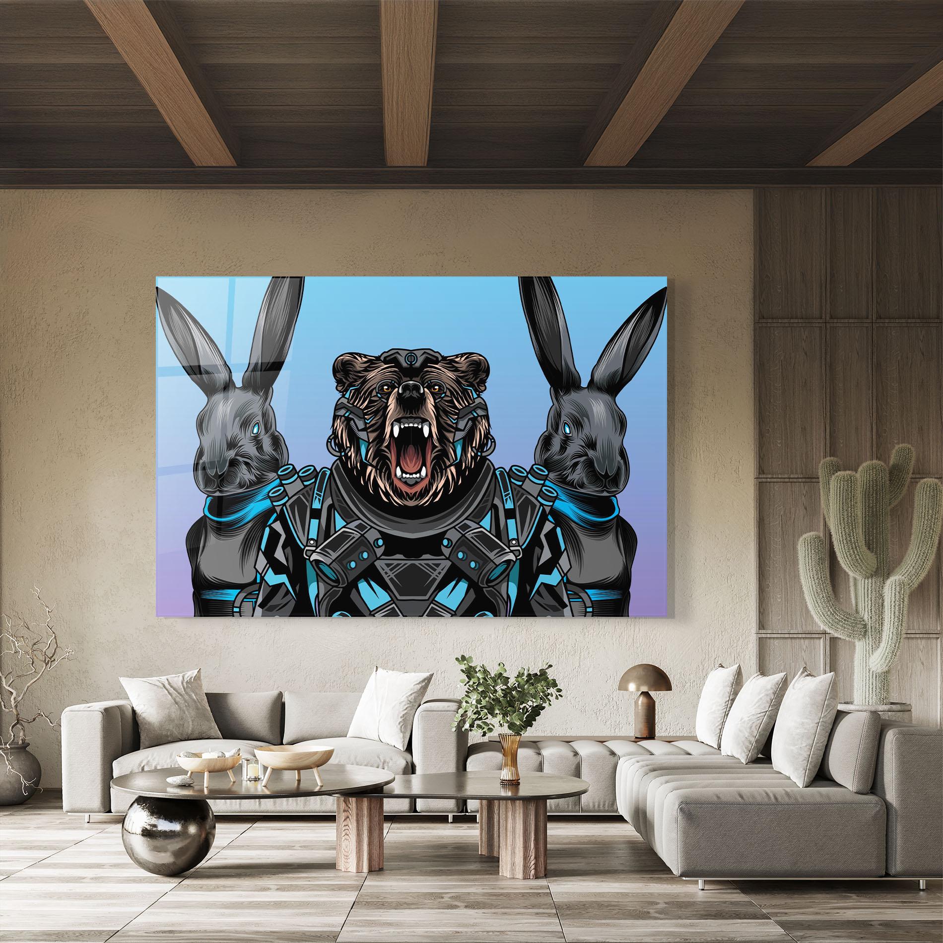 Tablou Sticla Bunny Bear mockup 8