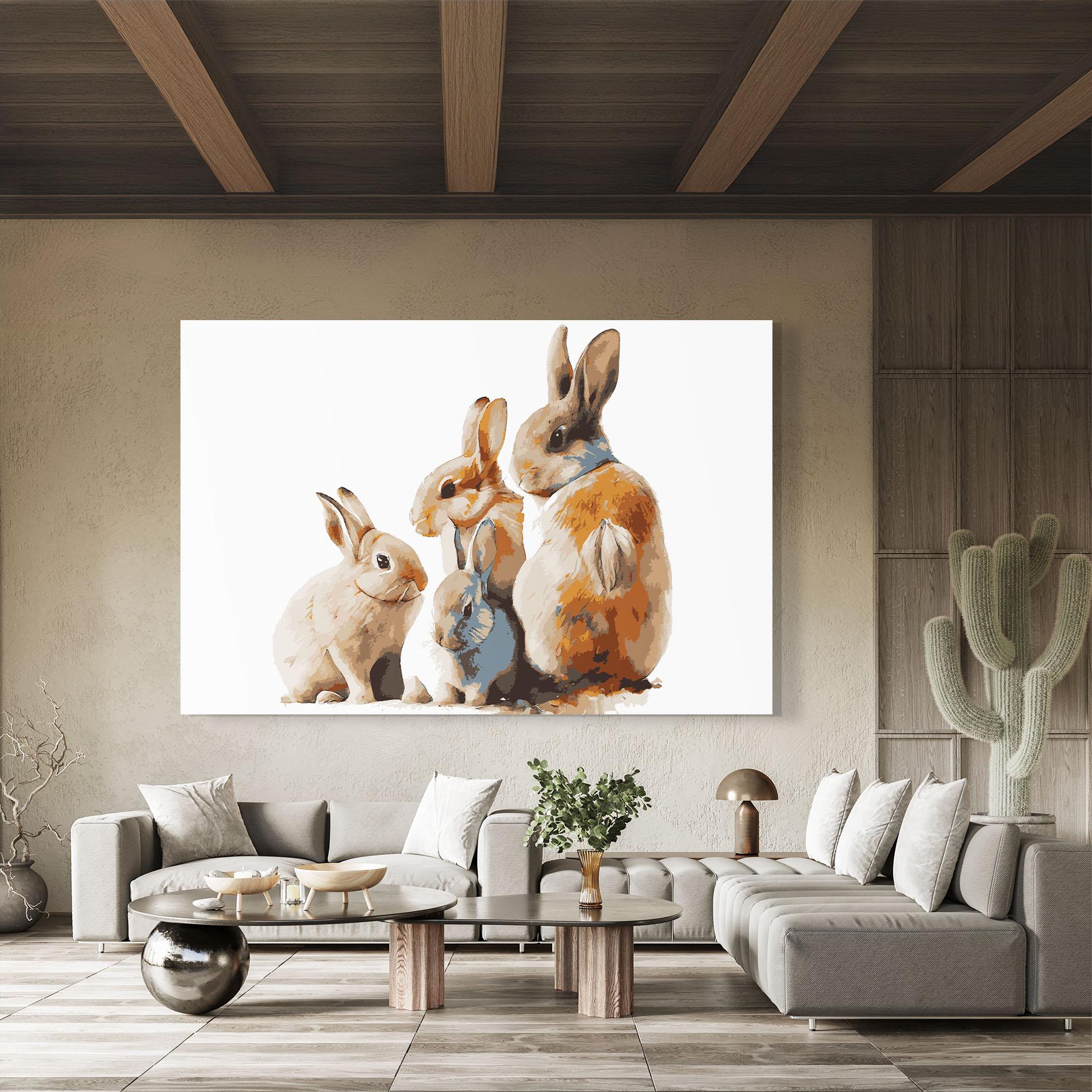 Tablou Sticla Bunny Family mockup 8