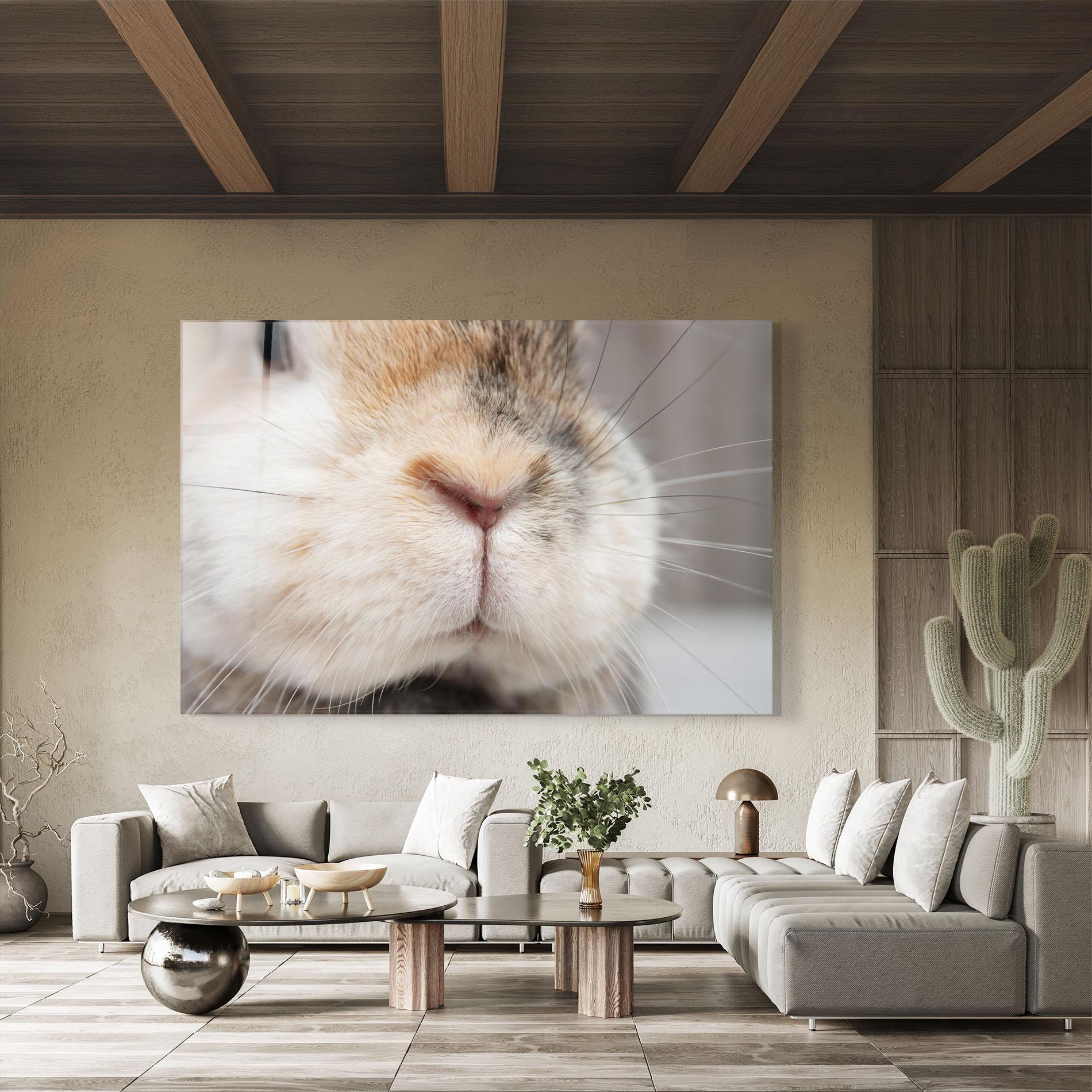 Tablou Sticla Close Up Bunny mockup 8