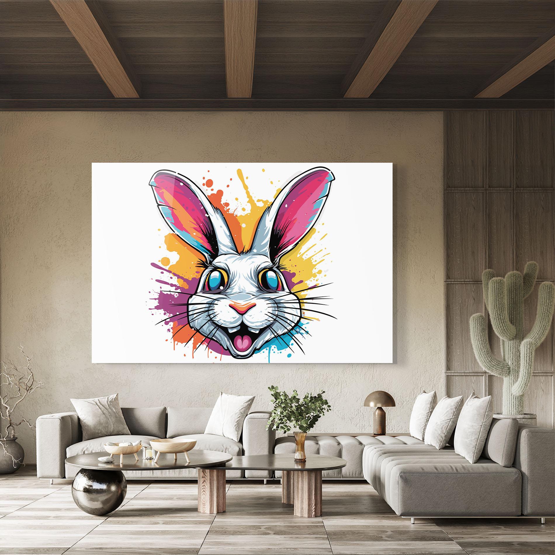 Tablou Sticla Crazy Bunny mockup 8