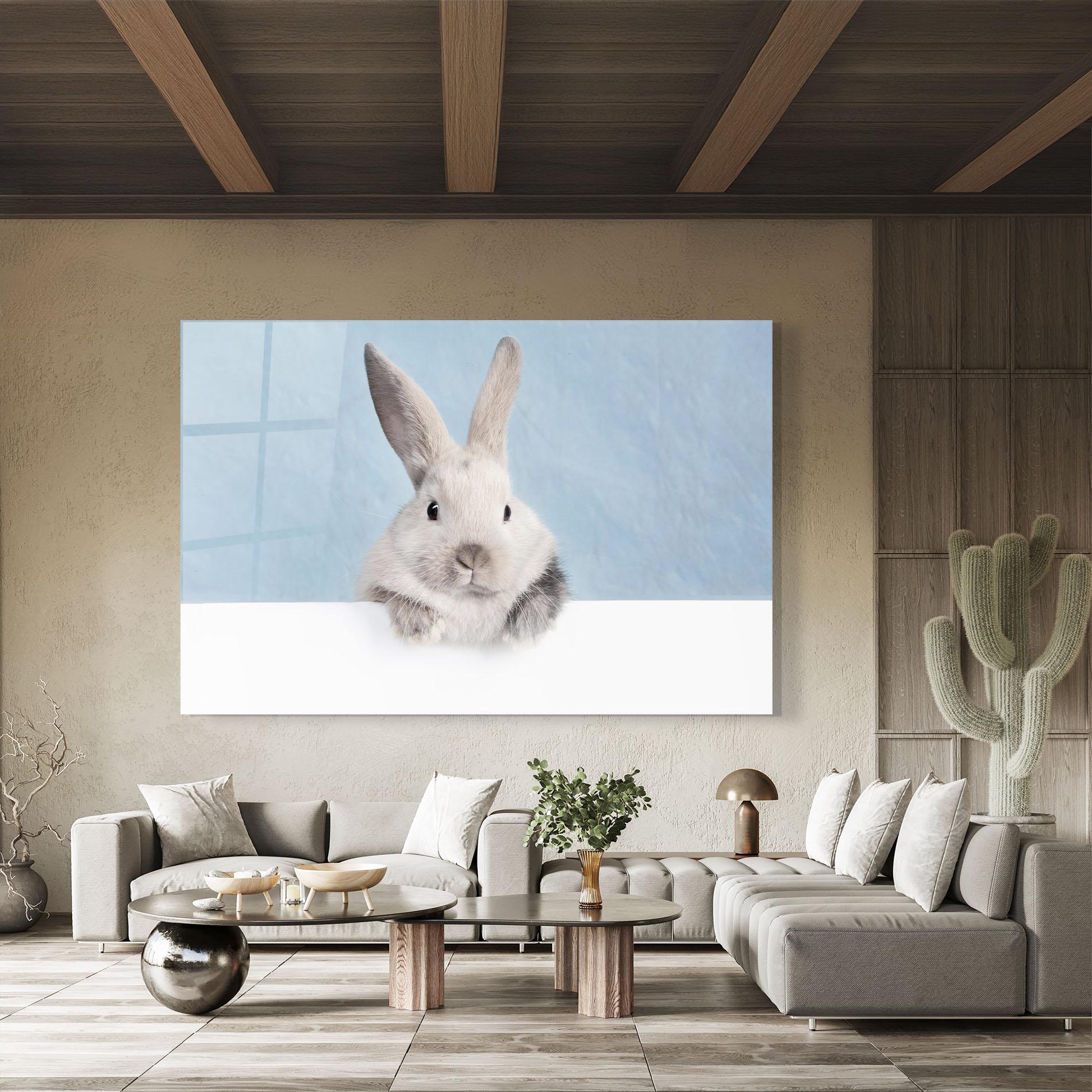 Tablou Sticla Cream Bunny mockup 8
