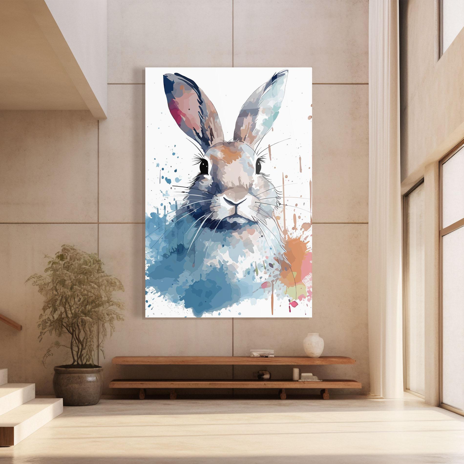 Tablou Sticla Bunny Art Splash mockup 8