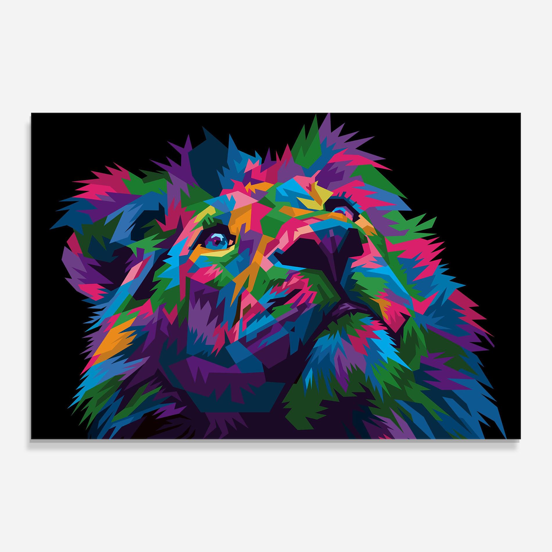 Tablou Sticla Cute Color Lion mockup 0