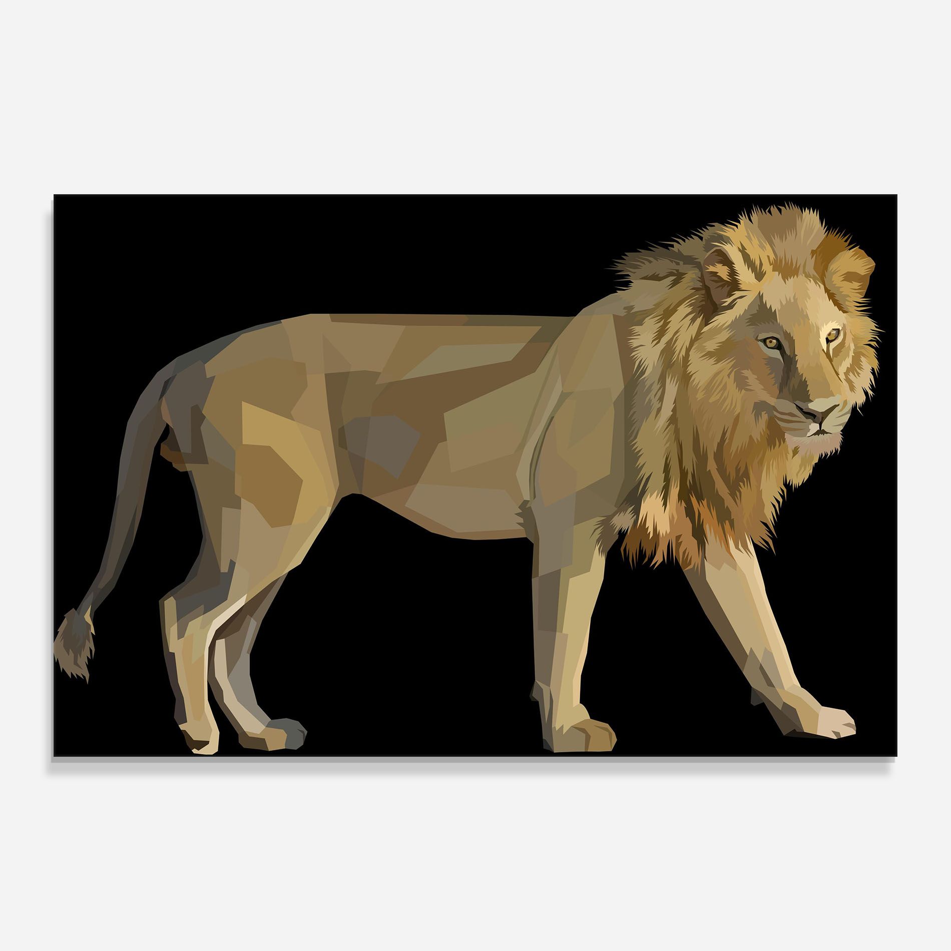 Lion Art On Black mockup 0