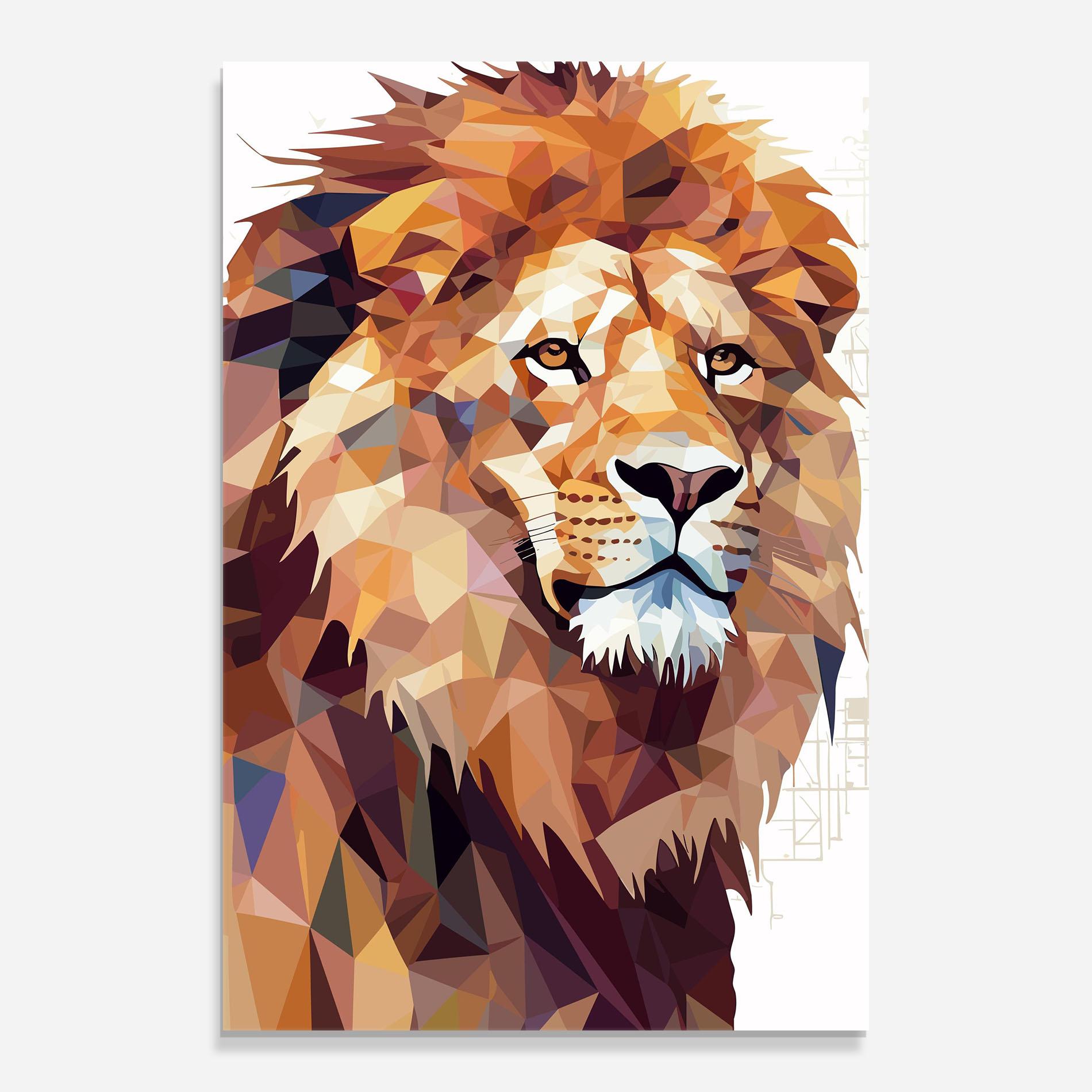 Tablou Sticla Artistic Lion Head mockup 0