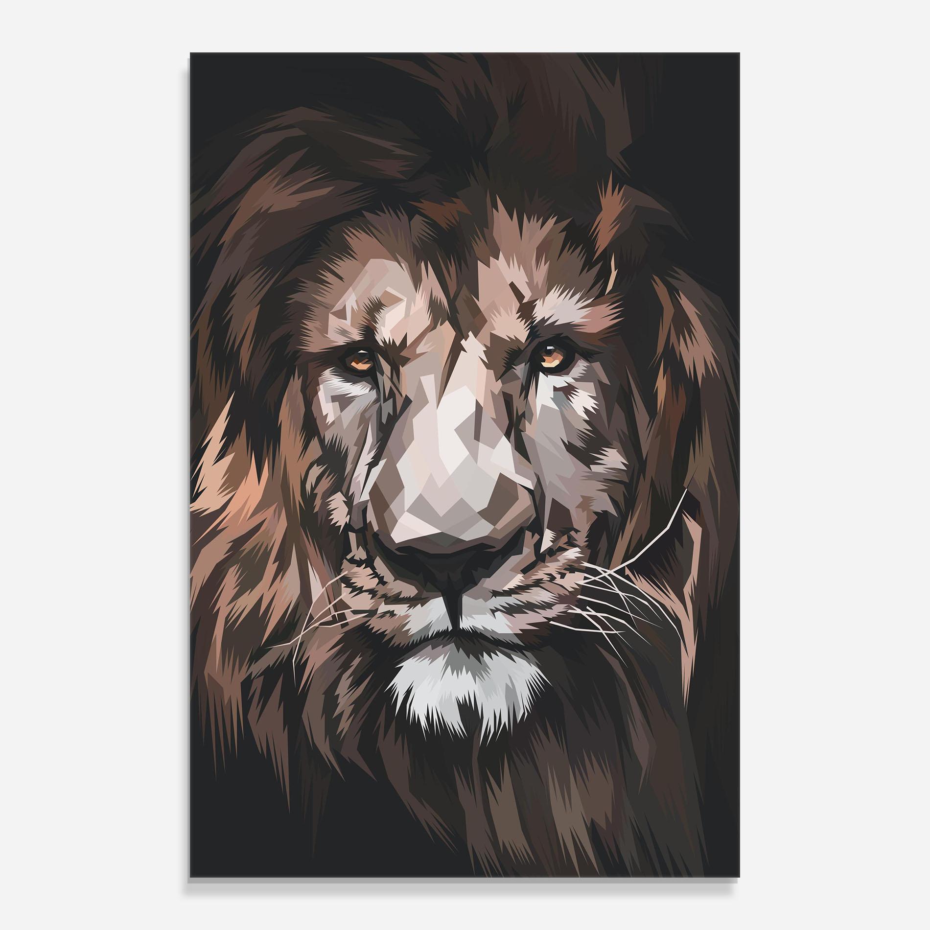 Tablou Sticla Lion Art Close Up mockup 0