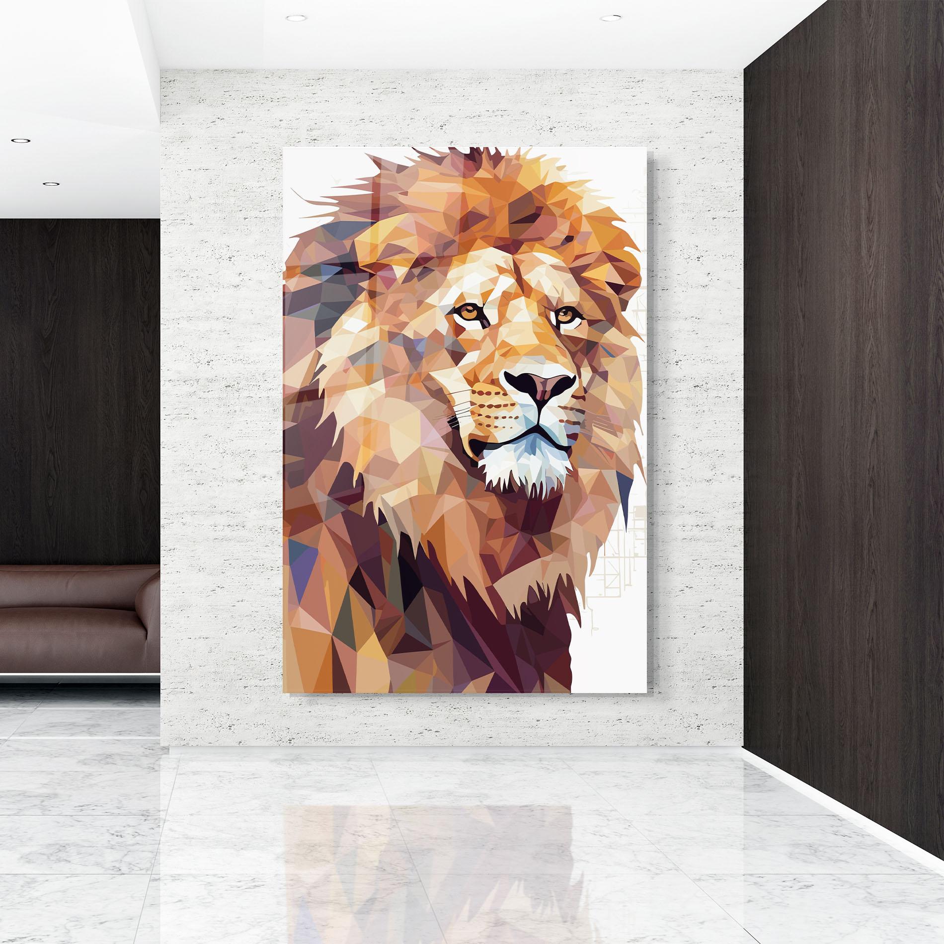 Tablou Sticla Artistic Lion Head mockup 9