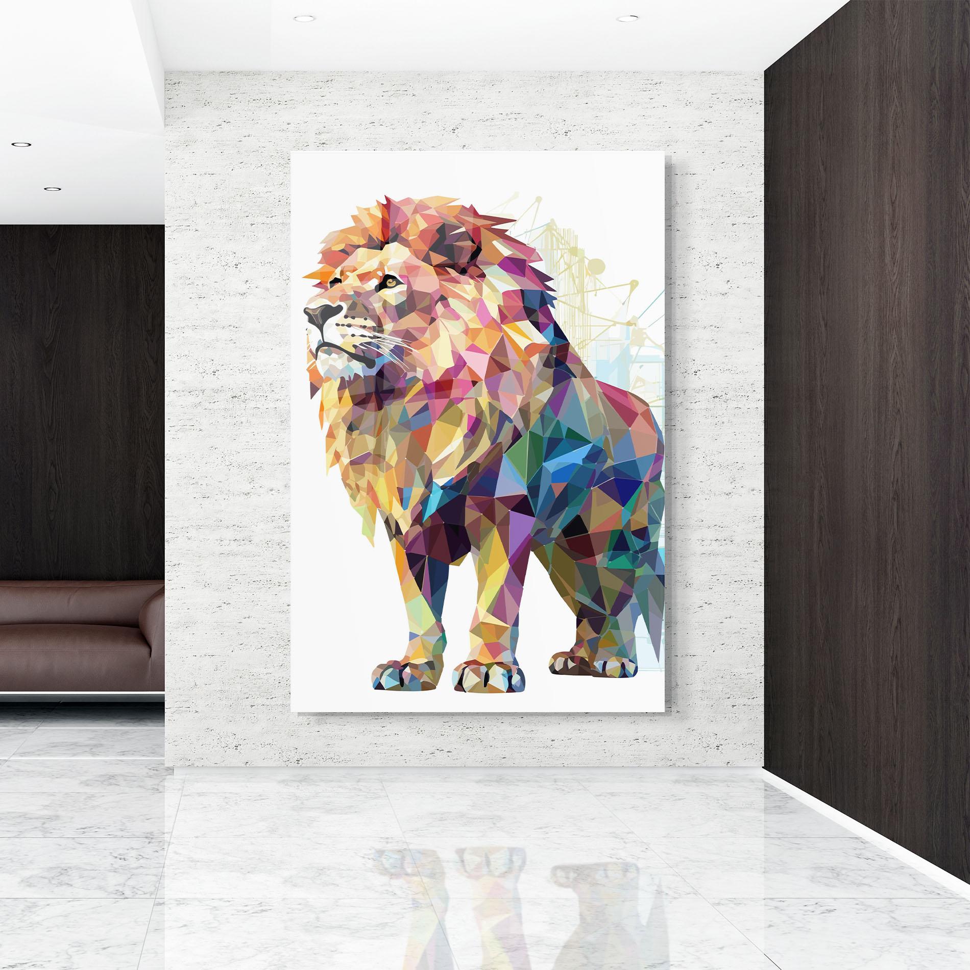 Tablou Sticla Artistic Lion mockup 9
